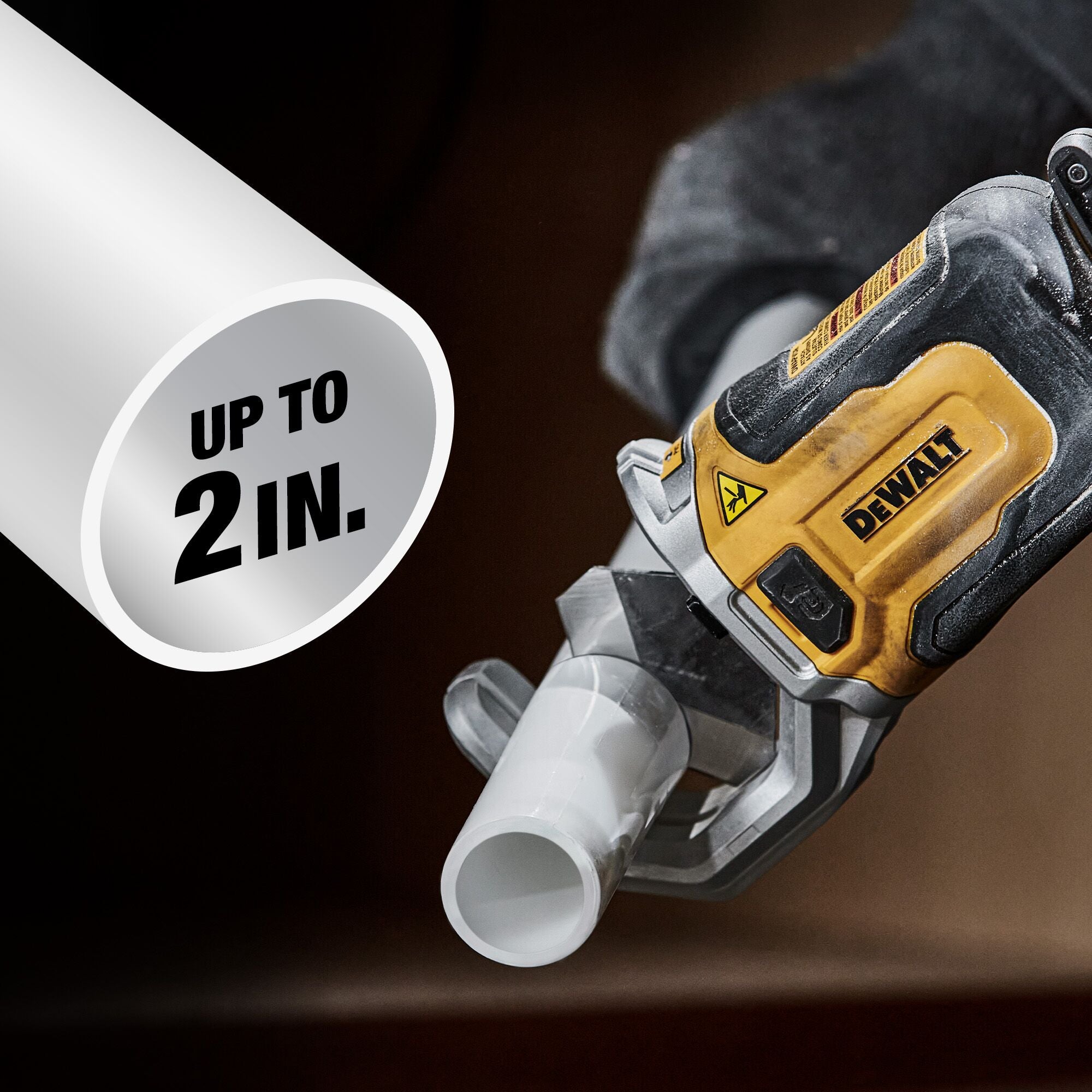 Dewalt Impact Ready PVC Cutter with Brace Bracket (coupeur de PVC prêt à l'emploi avec support)