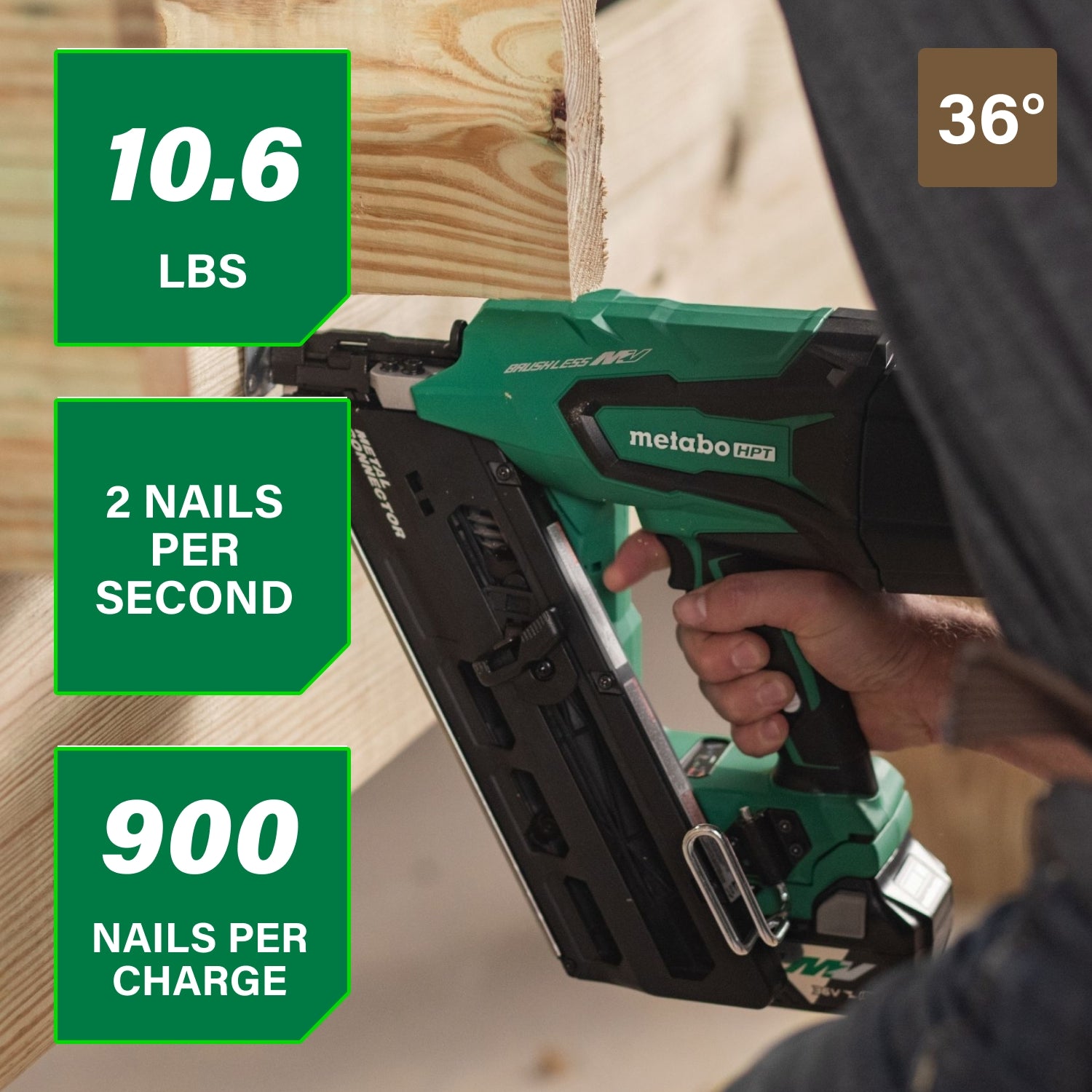 Metabo HPT 36V MultiVolt Kit cloueur de connecteurs métalliques sans fil