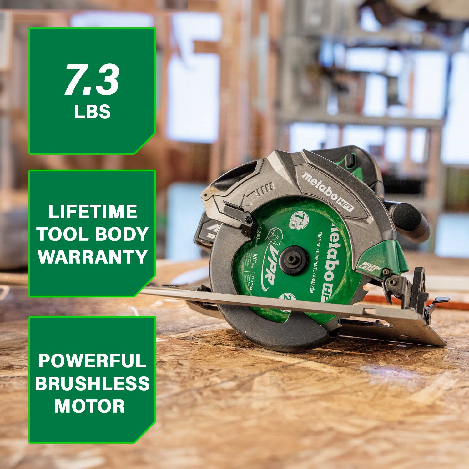 Metabo HPT 18V MultiVolt Scie circulaire sans fil avec lame 7 1/4