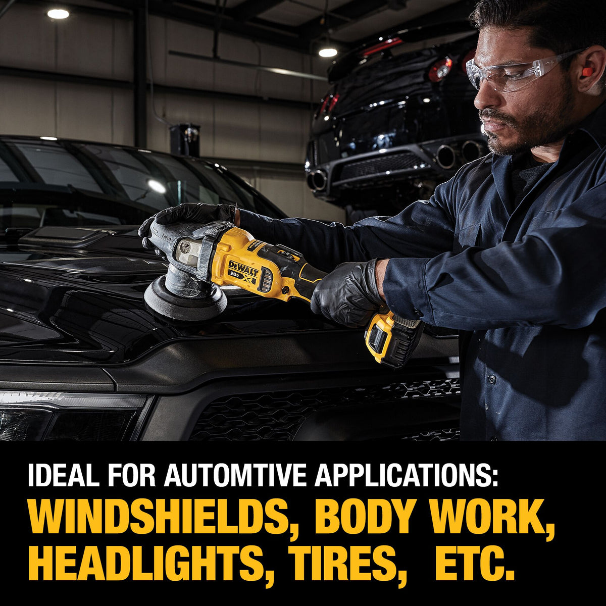 Dewalt 20V MAX XR 5" Variable Speed Random orbit Polisher Kit w/ 2 Batteries And Bag