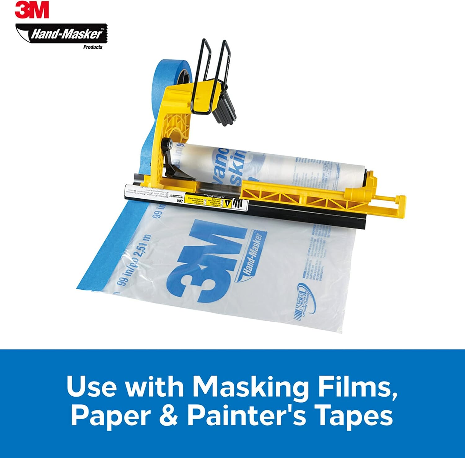 3M Hand Masker Pre-Loaded Film with Paper Dispenser & Masking Film Tape Kit