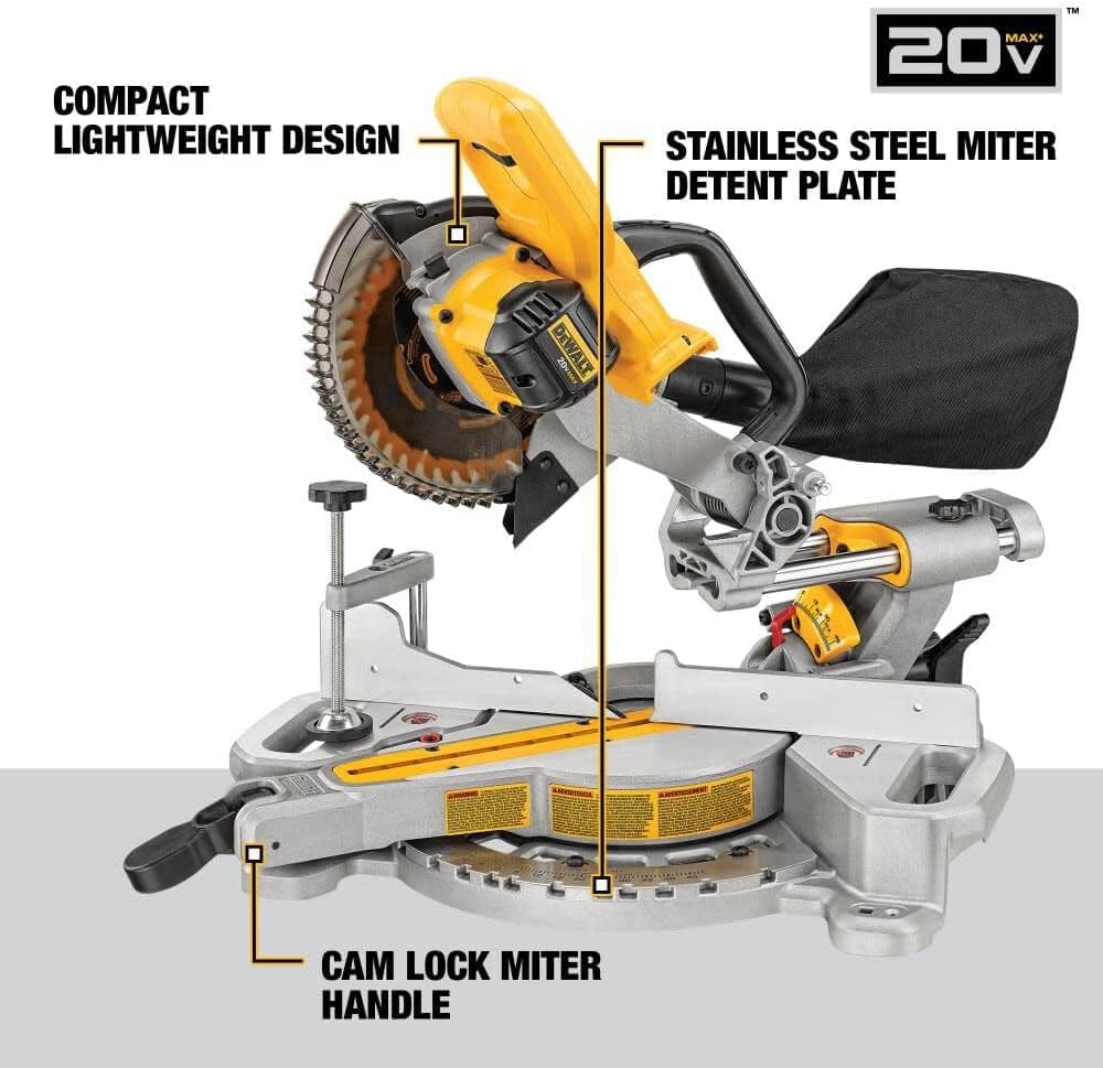 Dewalt 20V Max 7 1/4" Scie à onglet sans fil - Outil seulement