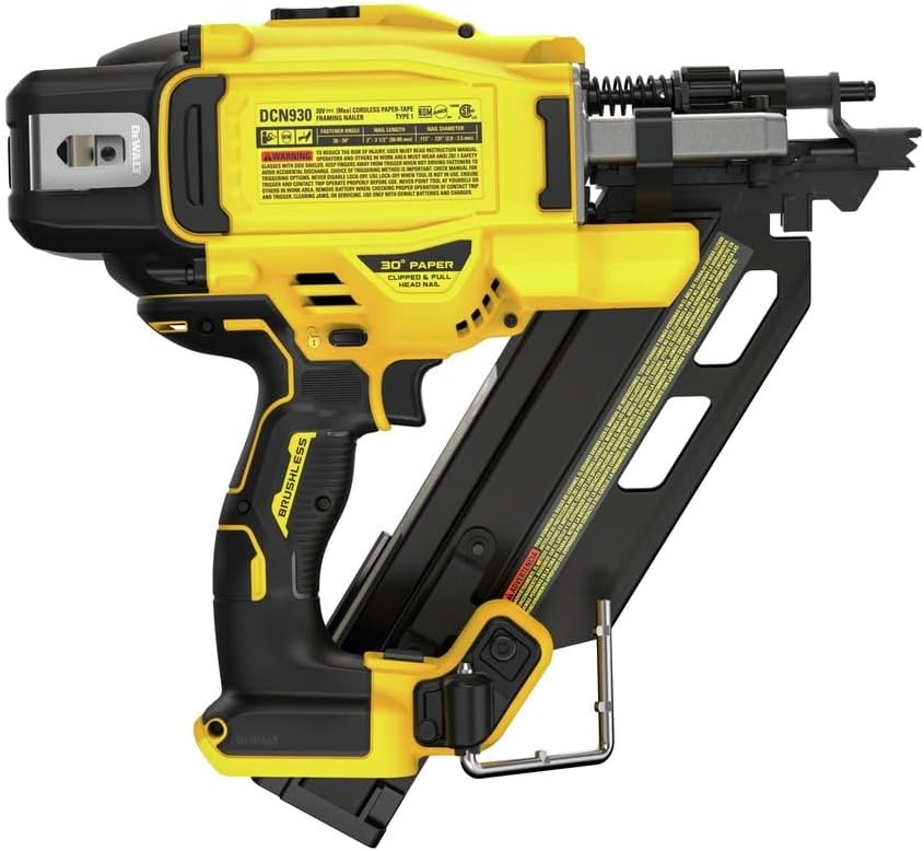 Dewalt 20V Max Brushless Cordless 30° Paper Collated Framing Nailer - Outil seul