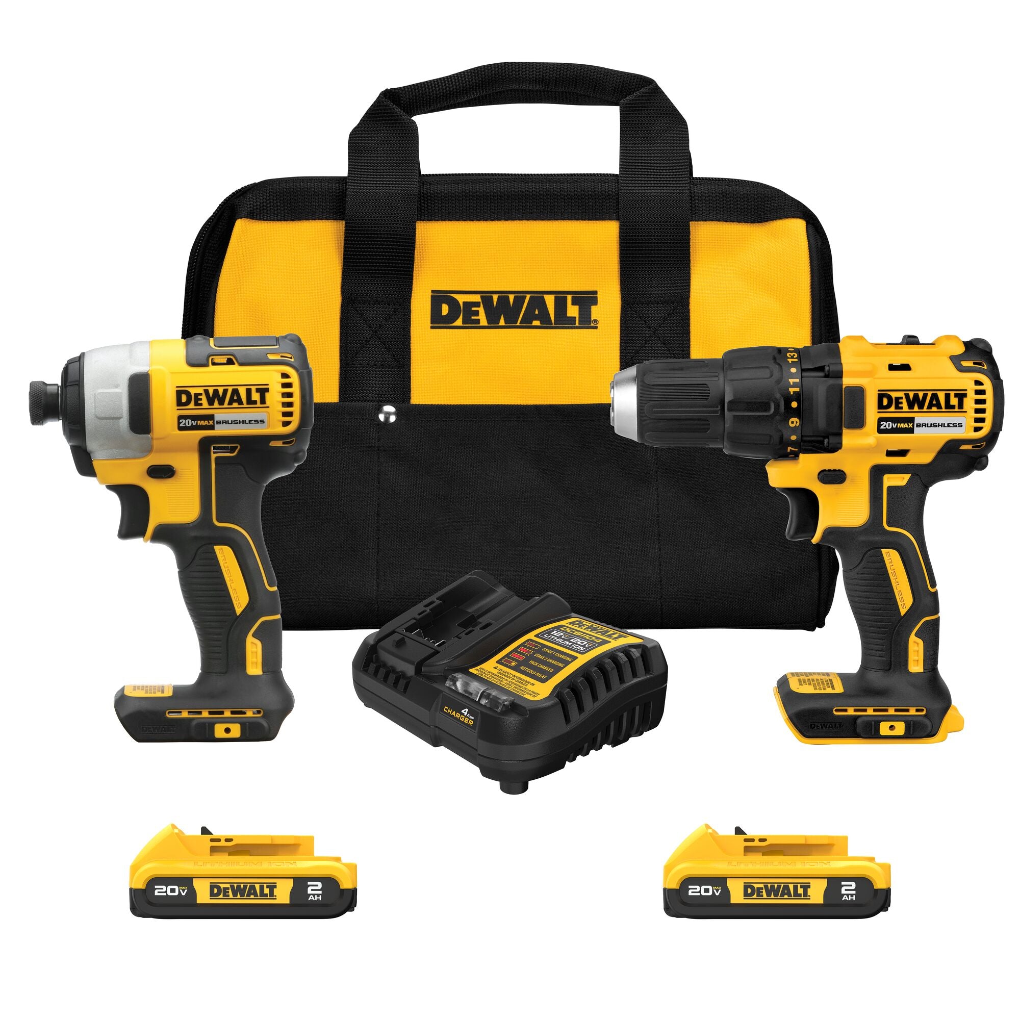 Dewalt 20V Max Cordless Drill Impact Driver 2-Tool Combo Kit