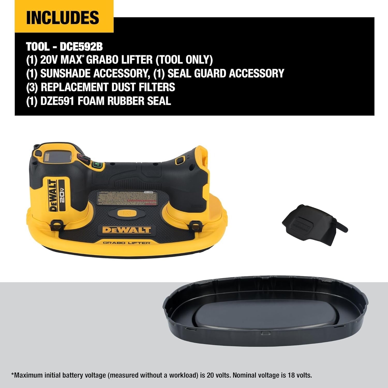 Dewalt 20V Max Cordless Grabo Suction Lifter jusqu'à 265 Lbs