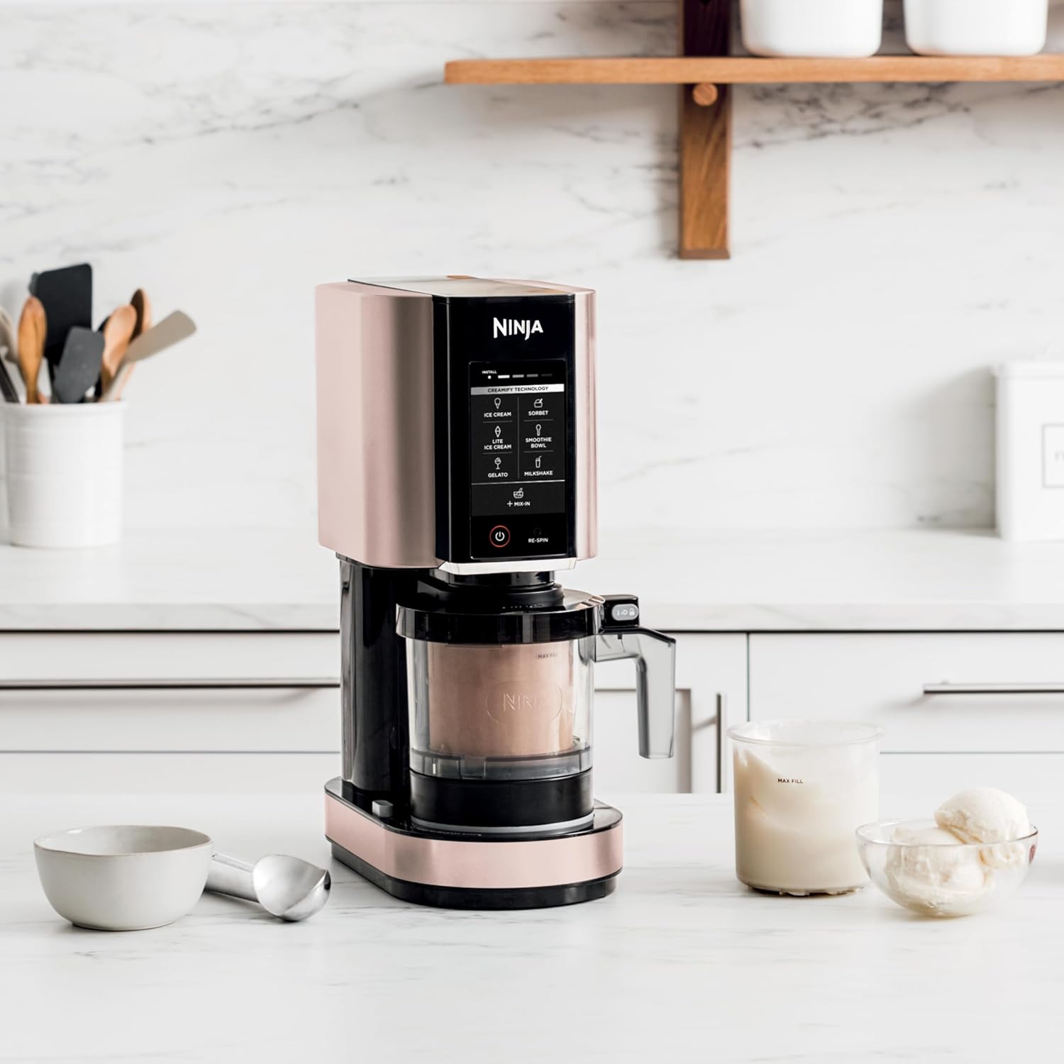 Ninja CREAMi NC301CRG 7 in 1 Ice Cream Maker – Rose Gold