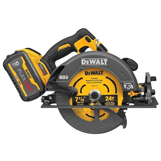 Dewalt 60V MAX Flexvolt 7-1/4" Circular Saw Kit W/ 1 Battery (6AH), charger and Bag
