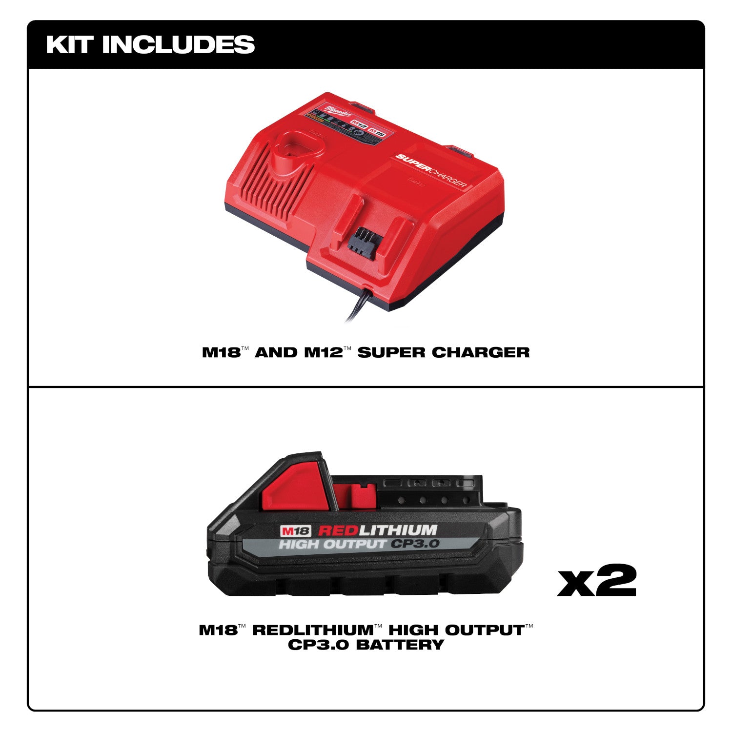 Milwaukee M18 High Output CP 3.0 Ah Battery - 2PK