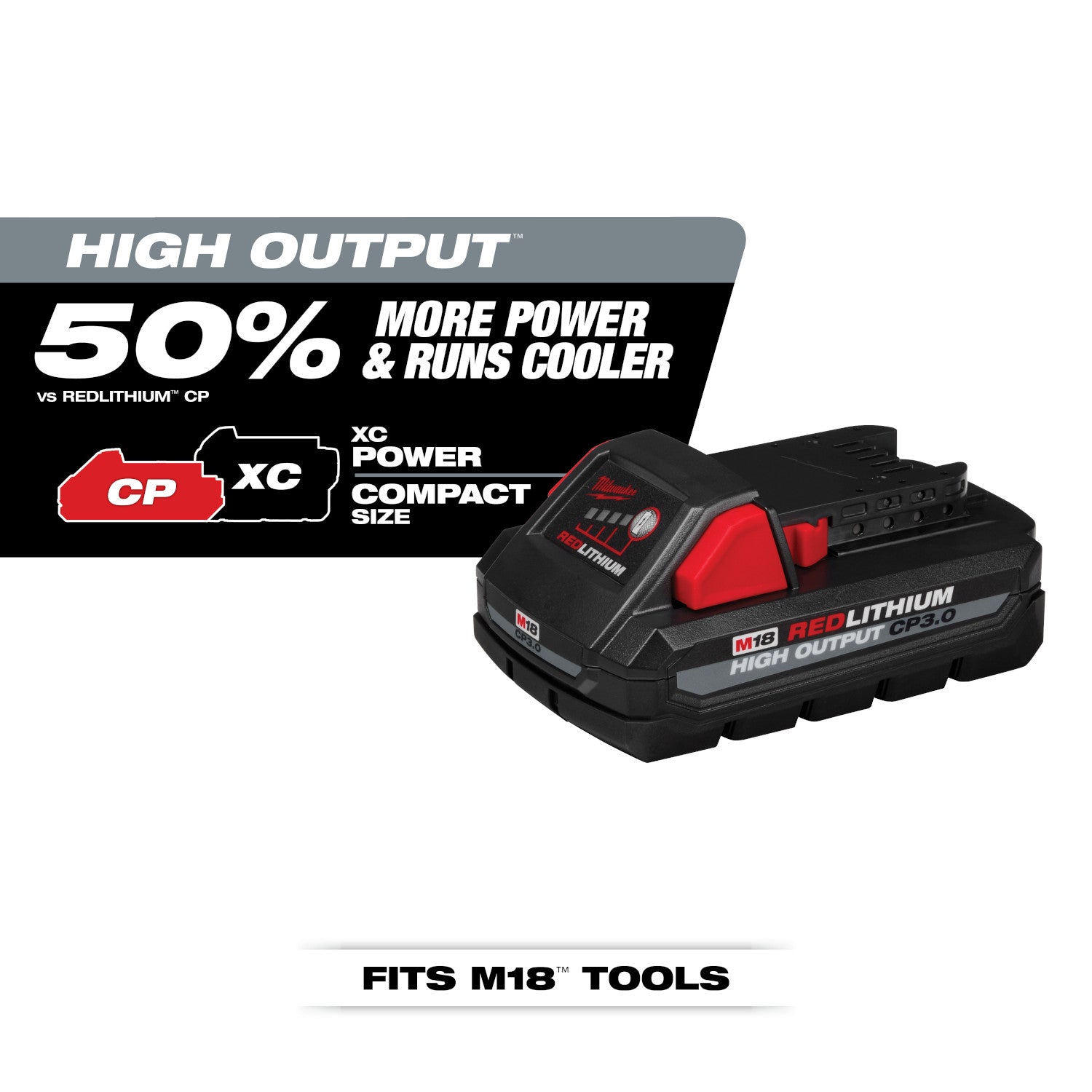 Milwaukee M18 High Output CP 3.0 Ah Battery - 2PK
