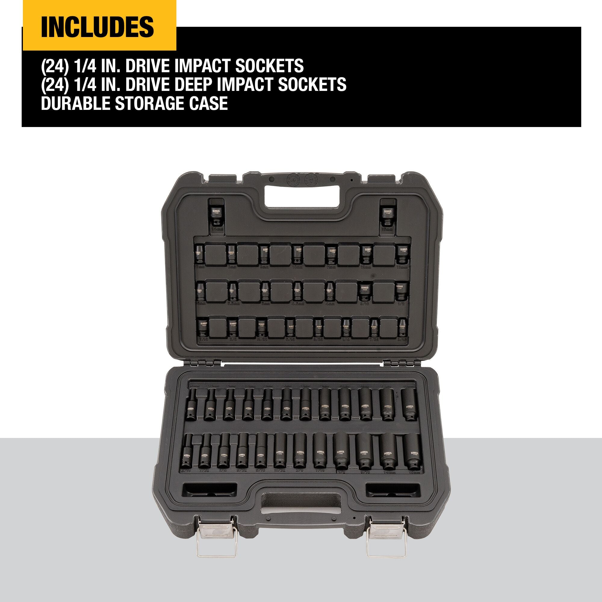 Jeu de douilles à choc Dewalt 1/4", 48 pièces