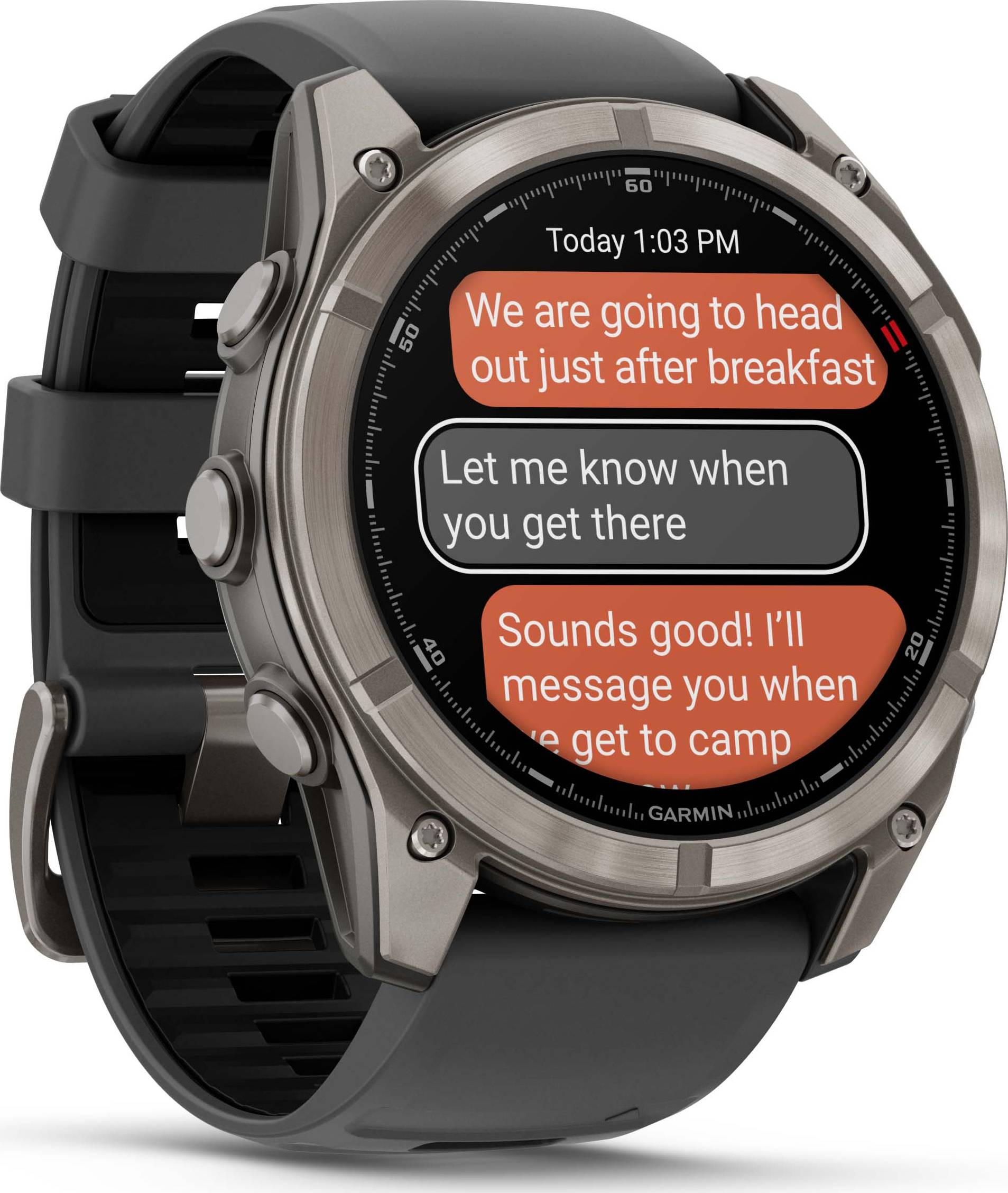 Garmin Fēnix 8 Pro 51 mm Amoled Sapphire Titanium avec bracelet en silicone graphite/noir