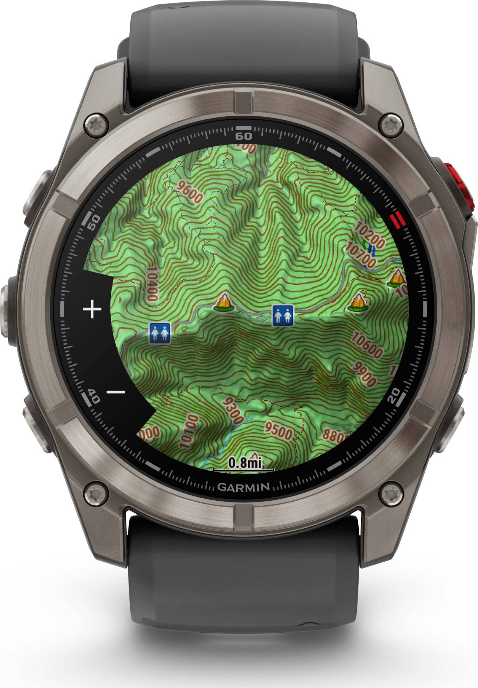 Garmin Fēnix 8 Pro 51 mm Amoled Sapphire Titanium avec bracelet en silicone graphite/noir