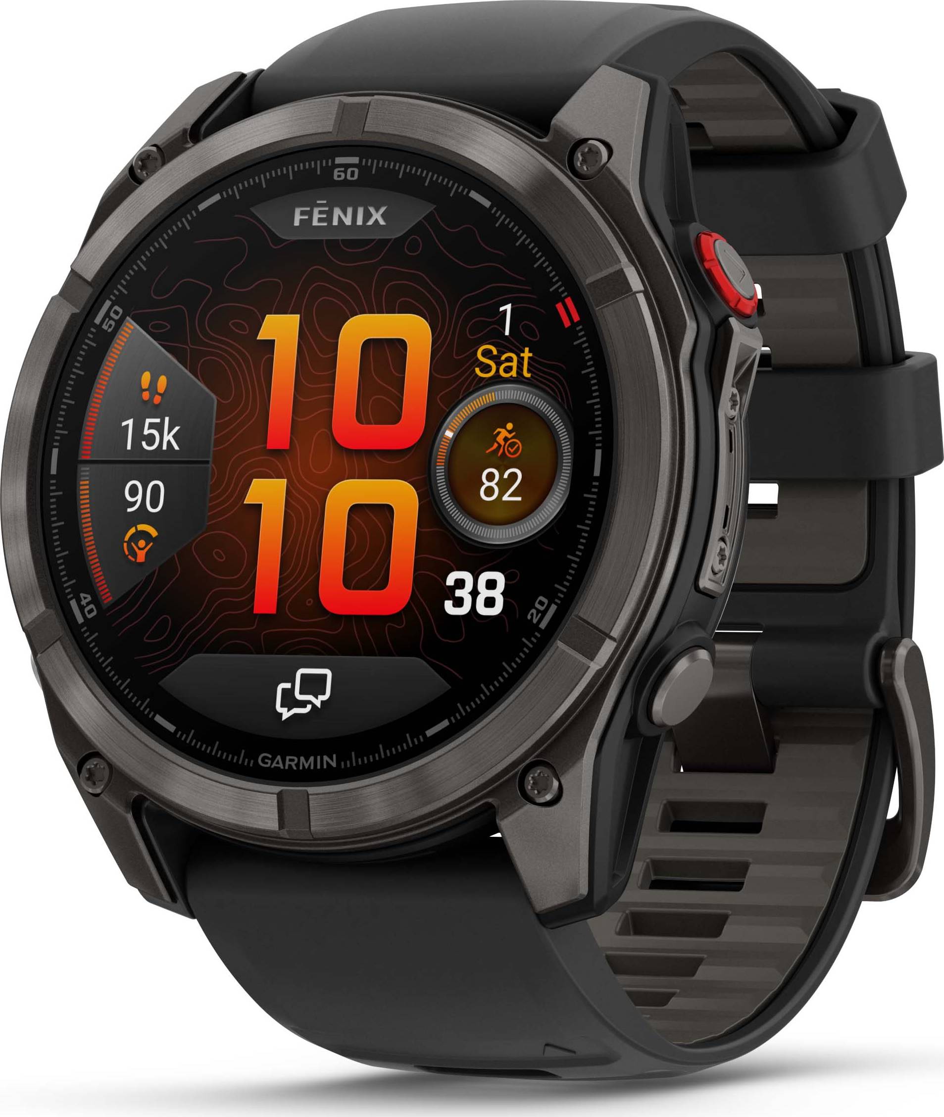 Garmin Fēnix 8 Pro 51 mm Amoled Sapphire Titanium avec bracelet en silicone Black/Pebble Gray