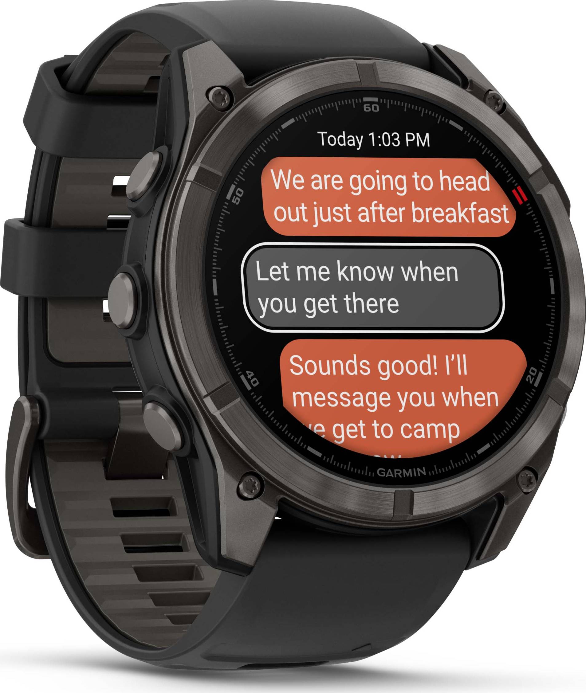 Garmin Fēnix 8 Pro 51 mm Amoled Sapphire Titanium avec bracelet en silicone Black/Pebble Gray