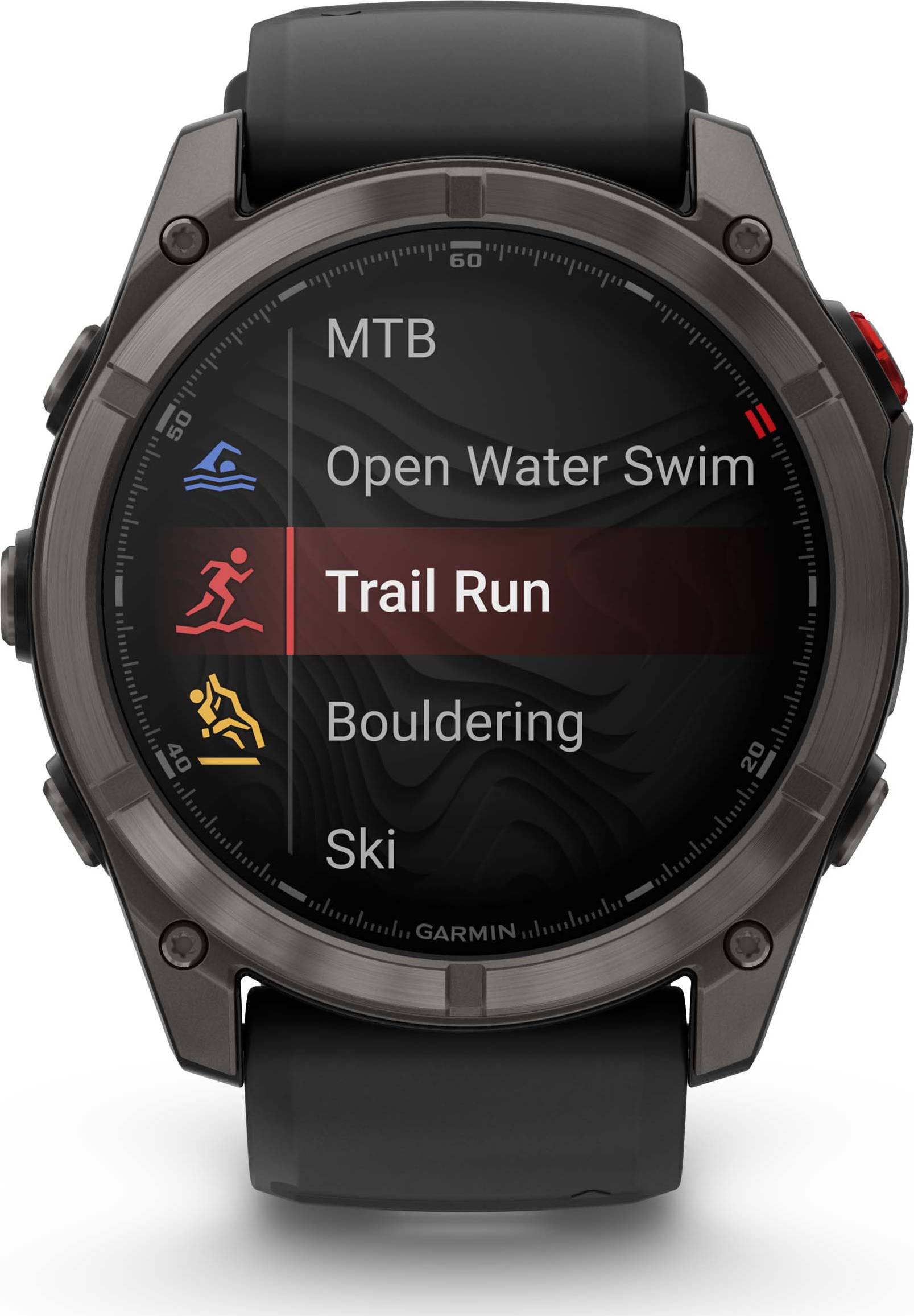 Garmin Fēnix 8 Pro 51 mm Amoled Sapphire Titanium avec bracelet en silicone Black/Pebble Gray