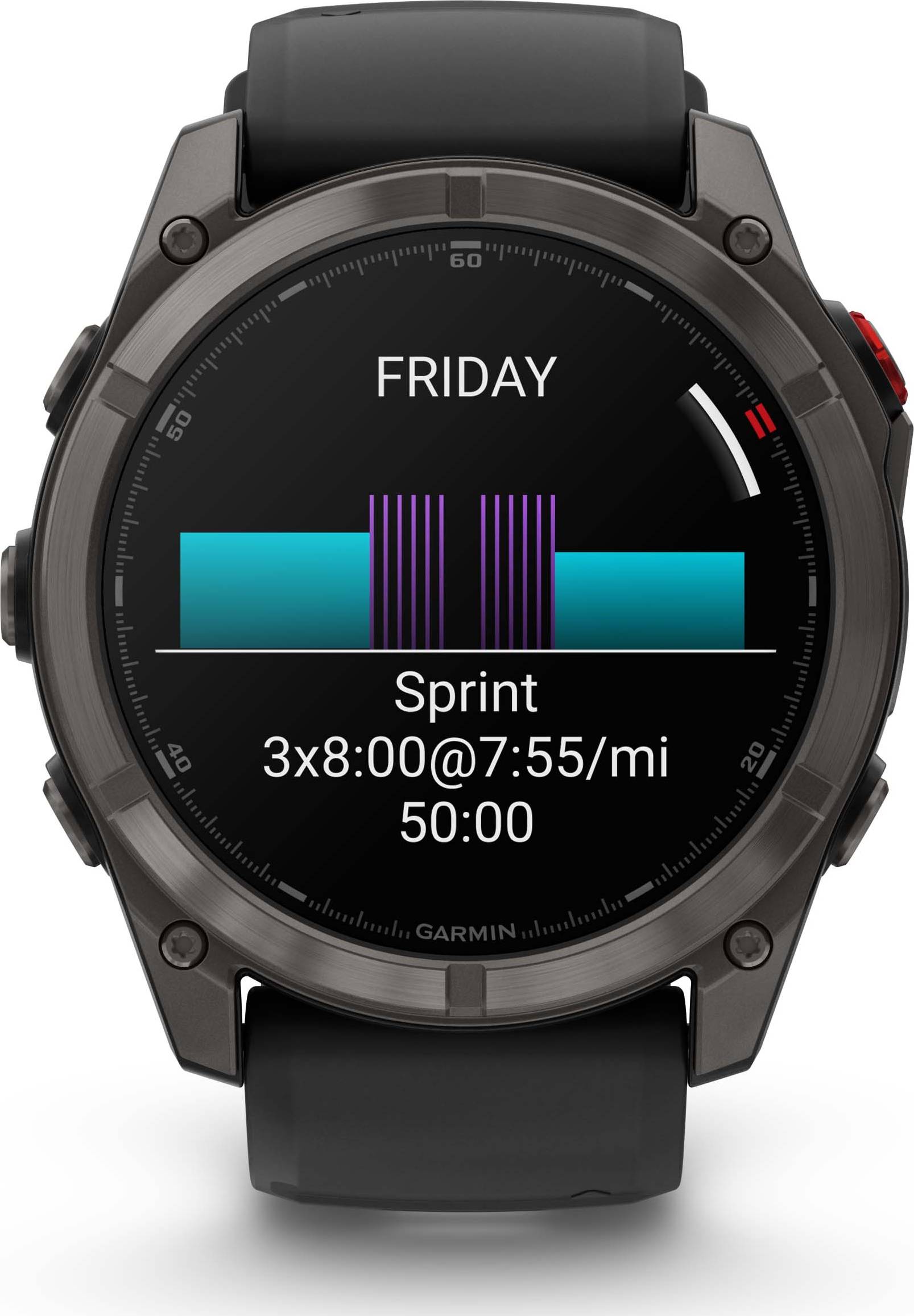 Garmin Fēnix 8 Pro 51 mm Amoled Sapphire Titanium avec bracelet en silicone Black/Pebble Gray