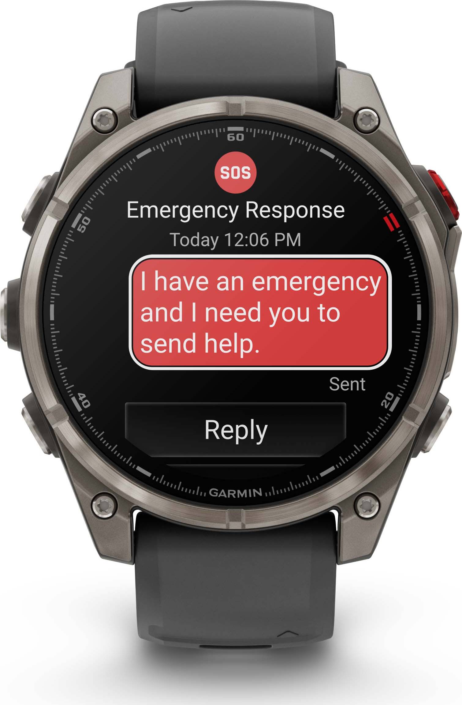 Garmin Fēnix 8 Pro 47 mm Amoled Sapphire Titanium avec bracelet en silicone graphite/noir