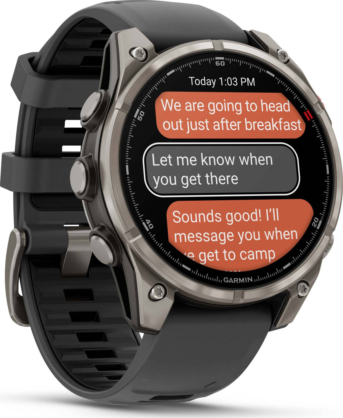 Garmin Fēnix 8 Pro 47 mm Amoled Sapphire Titanium avec bracelet en silicone graphite/noir