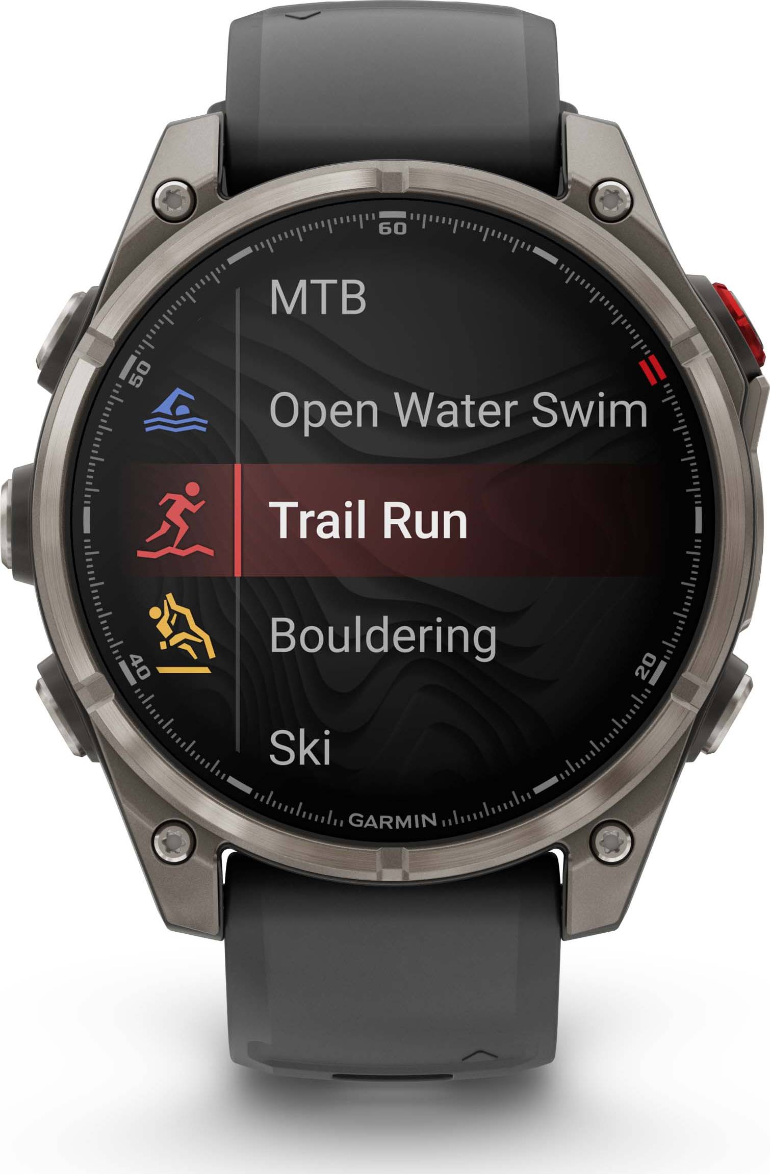 Garmin Fēnix 8 Pro 47 mm Amoled Sapphire Titanium avec bracelet en silicone graphite/noir