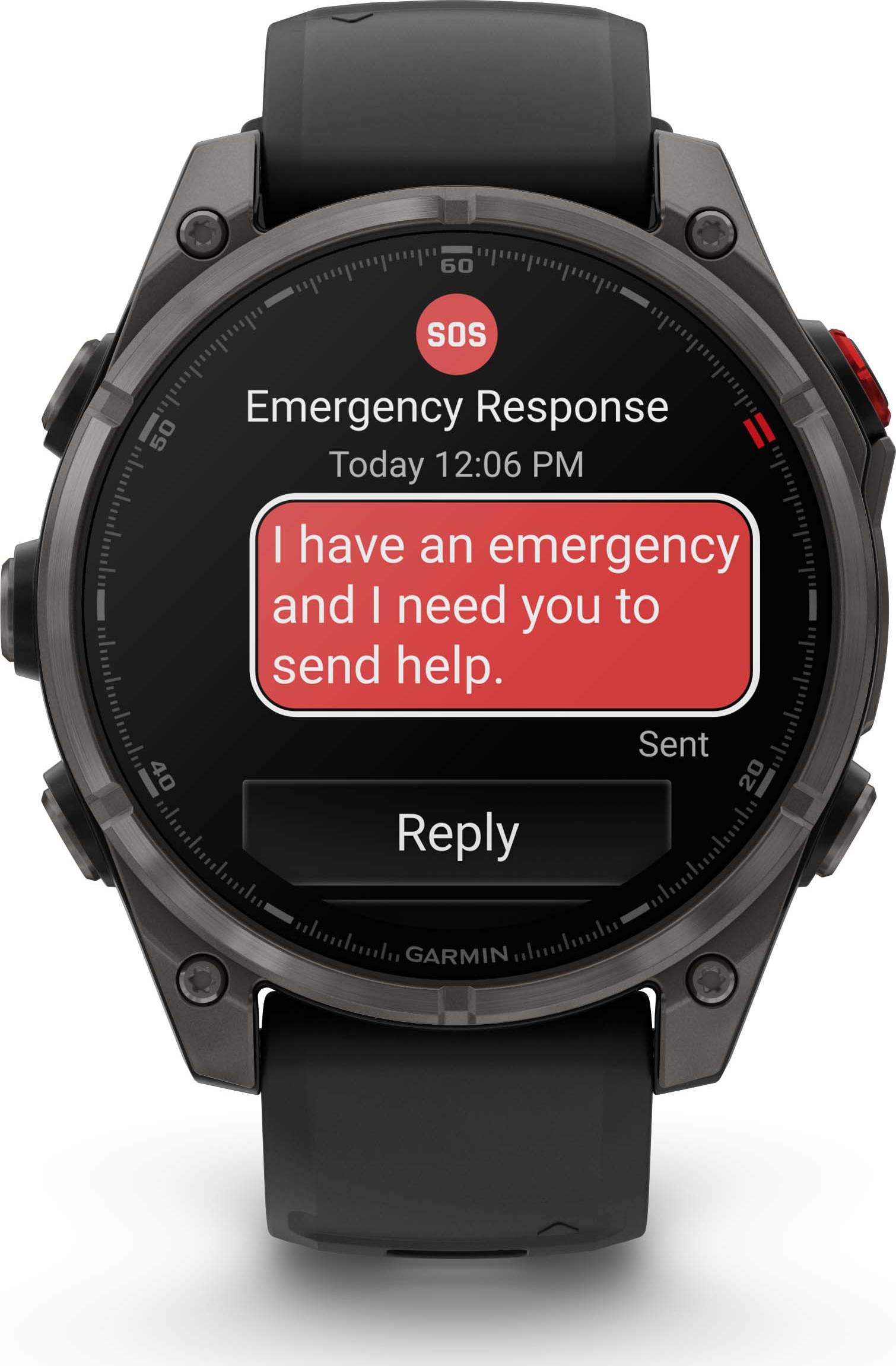 Garmin Fēnix 8 Pro 47 mm Amoled Sapphire Titanium avec bracelet en silicone Black/Pebble Gray