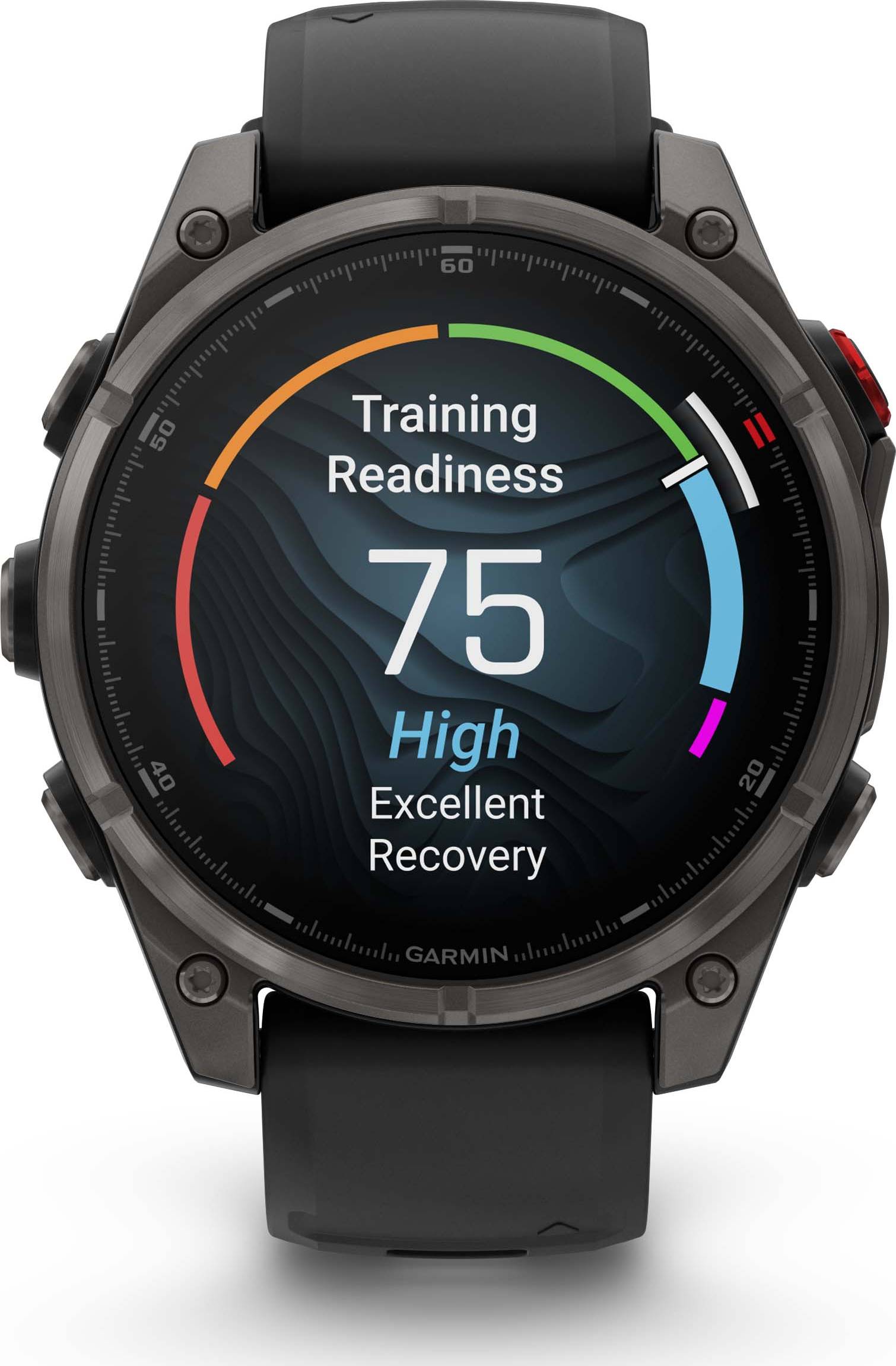 Garmin Fēnix 8 Pro 47 mm Amoled Sapphire Titanium avec bracelet en silicone Black/Pebble Gray