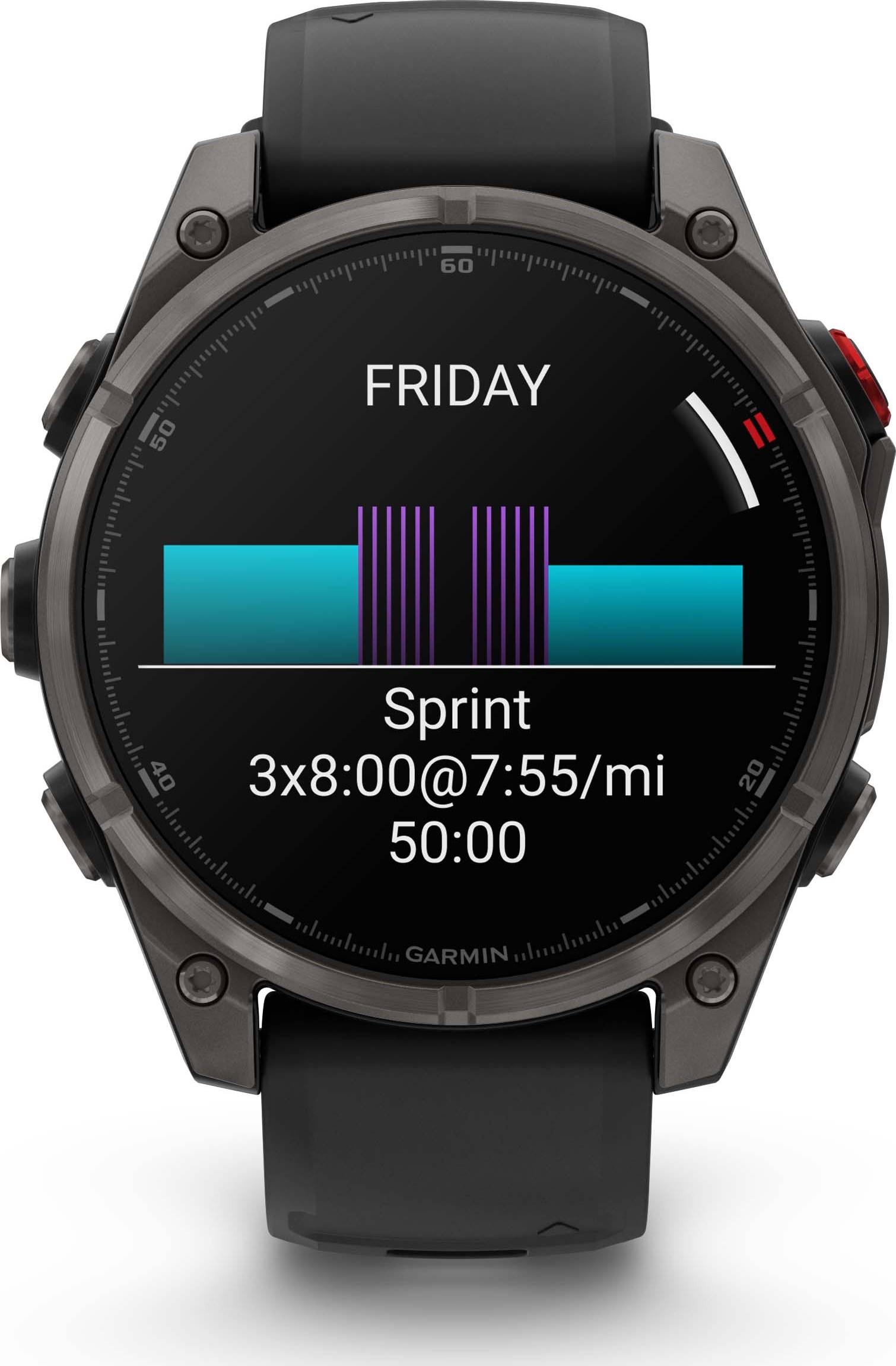 Garmin Fēnix 8 Pro 47 mm Amoled Sapphire Titanium with Black/Pebble Gray Silicone Band