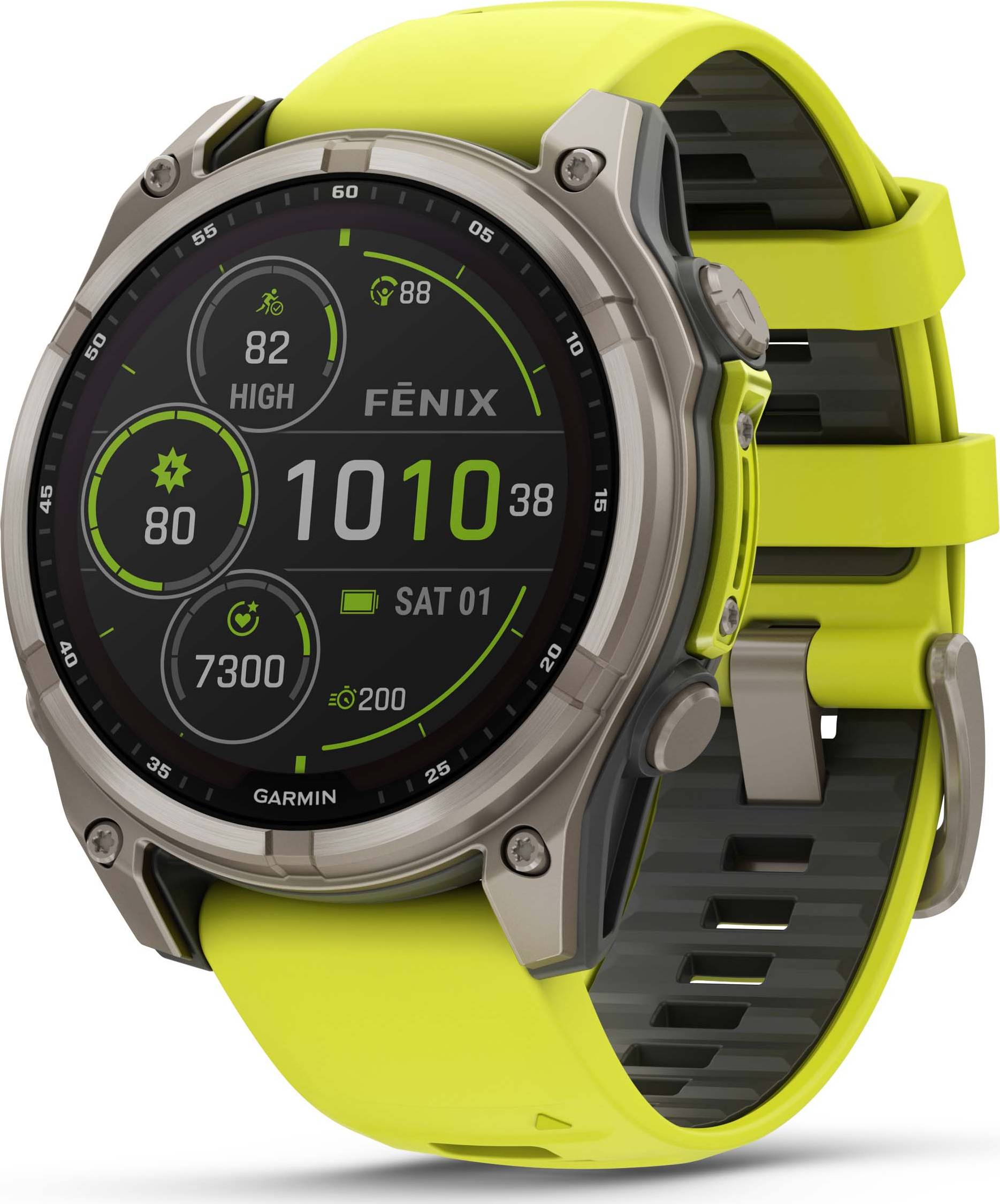 Garmin Fenix 8 47mm Solar Sapphire - Amp Yellow