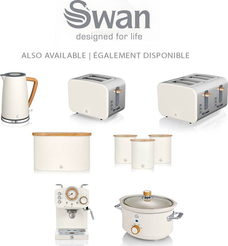 Bouilloire sans fil Swan Nordic 1.7L - Blanc