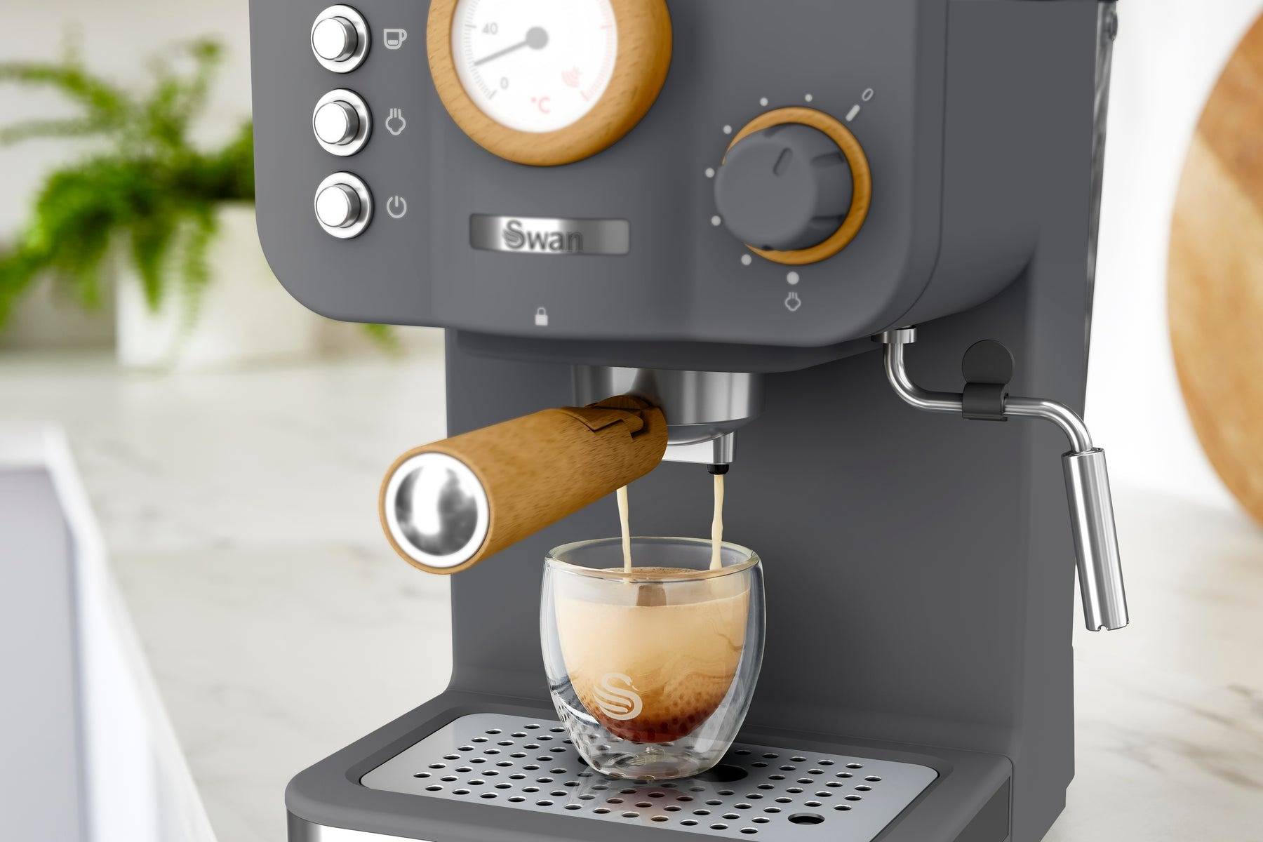 Swan Nordic Pump Espresso Coffee Machine - Grey