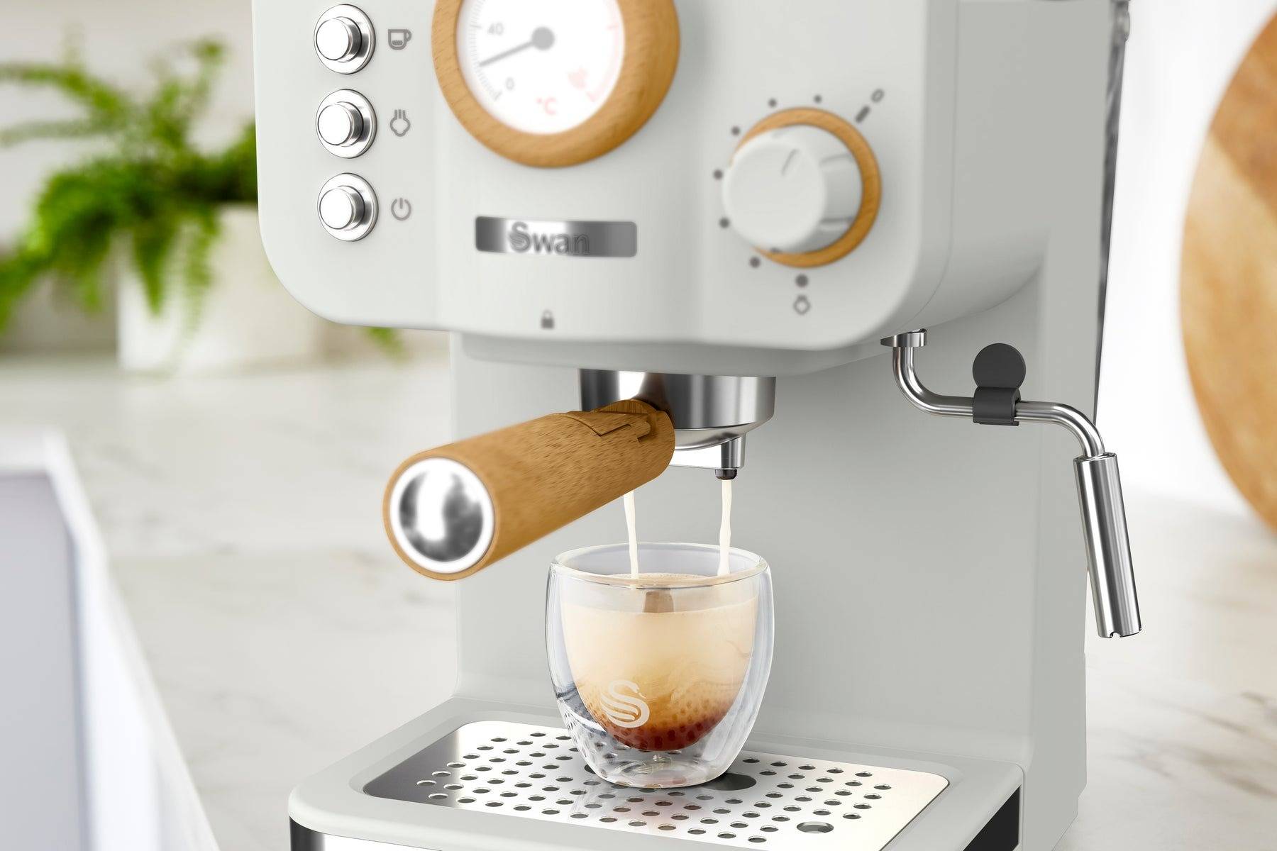 Swan Nordic Pump Espresso Coffee Machine - White