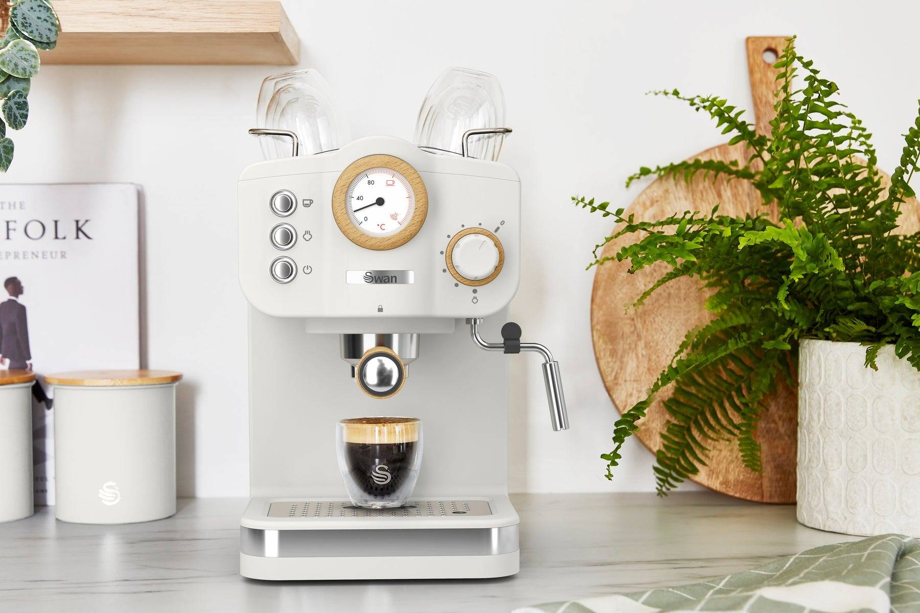 Swan Nordic Pump Espresso Coffee Machine - White