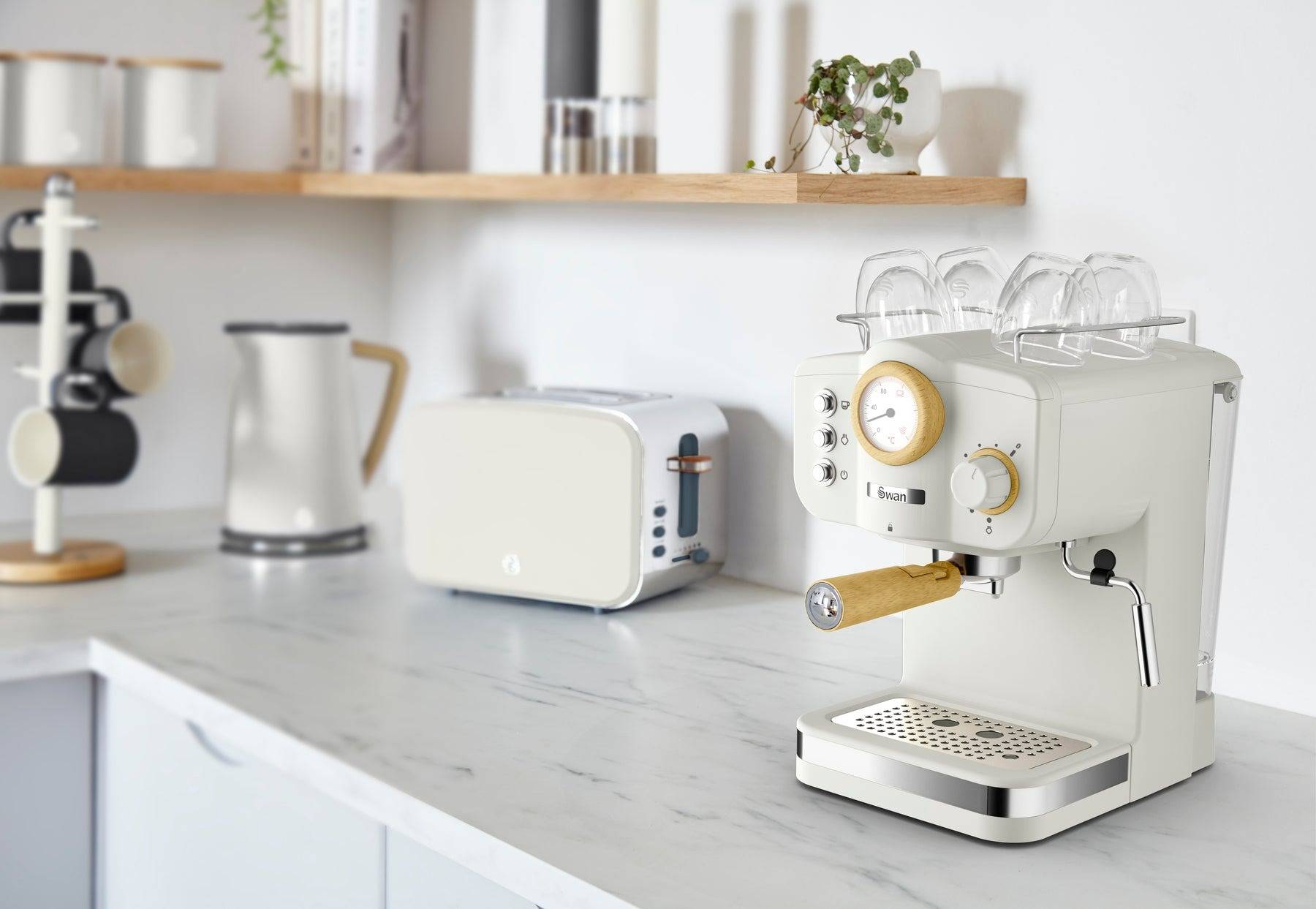 Swan Nordic Pump Espresso Coffee Machine - White