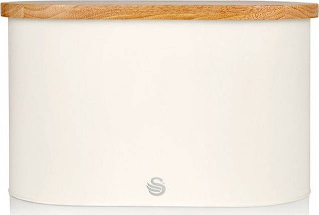 Swan Nordic Bread Bin with Cutting Board - White