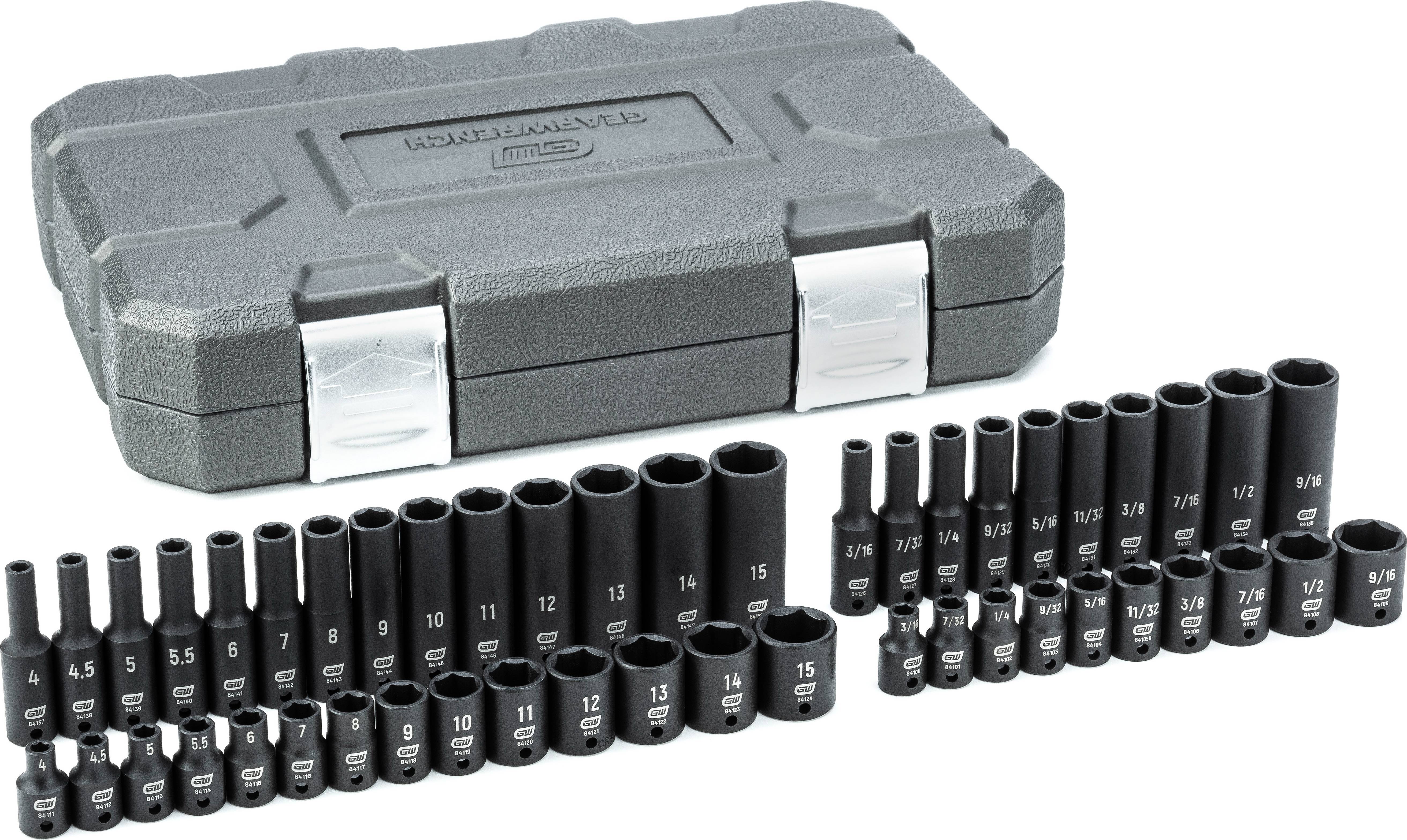 SAE/Metric 1/4" Drive Impact Socket - 48 Piece Set