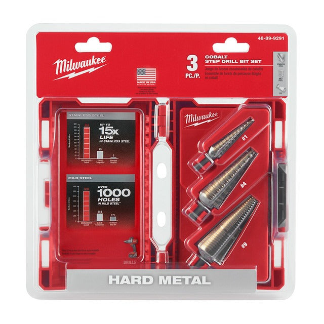 Milwaukee Cobalt Step Drill Bit Set - 3 PC