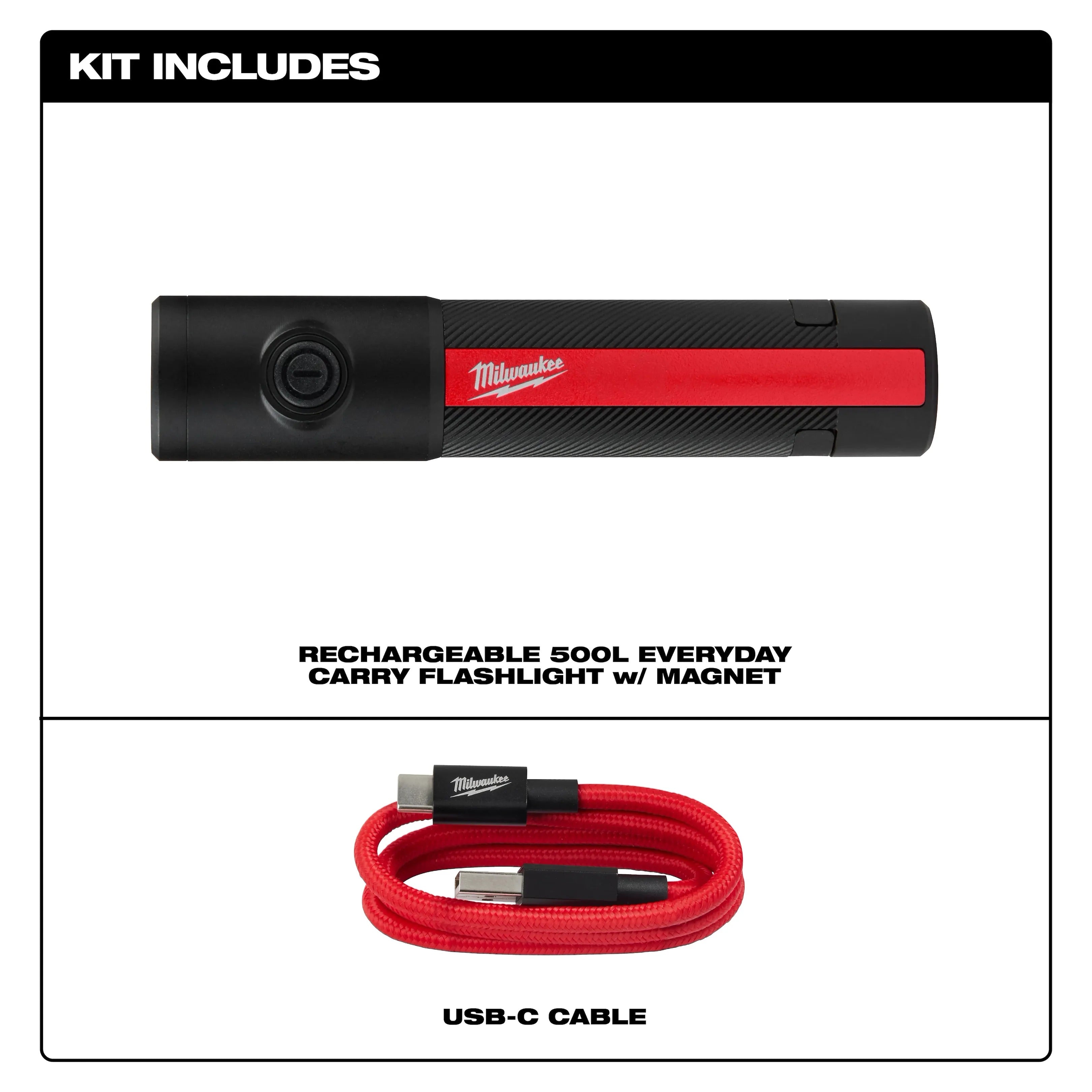 Milwaukee Electric 500L Carry Flashlight with Magnet Racharge