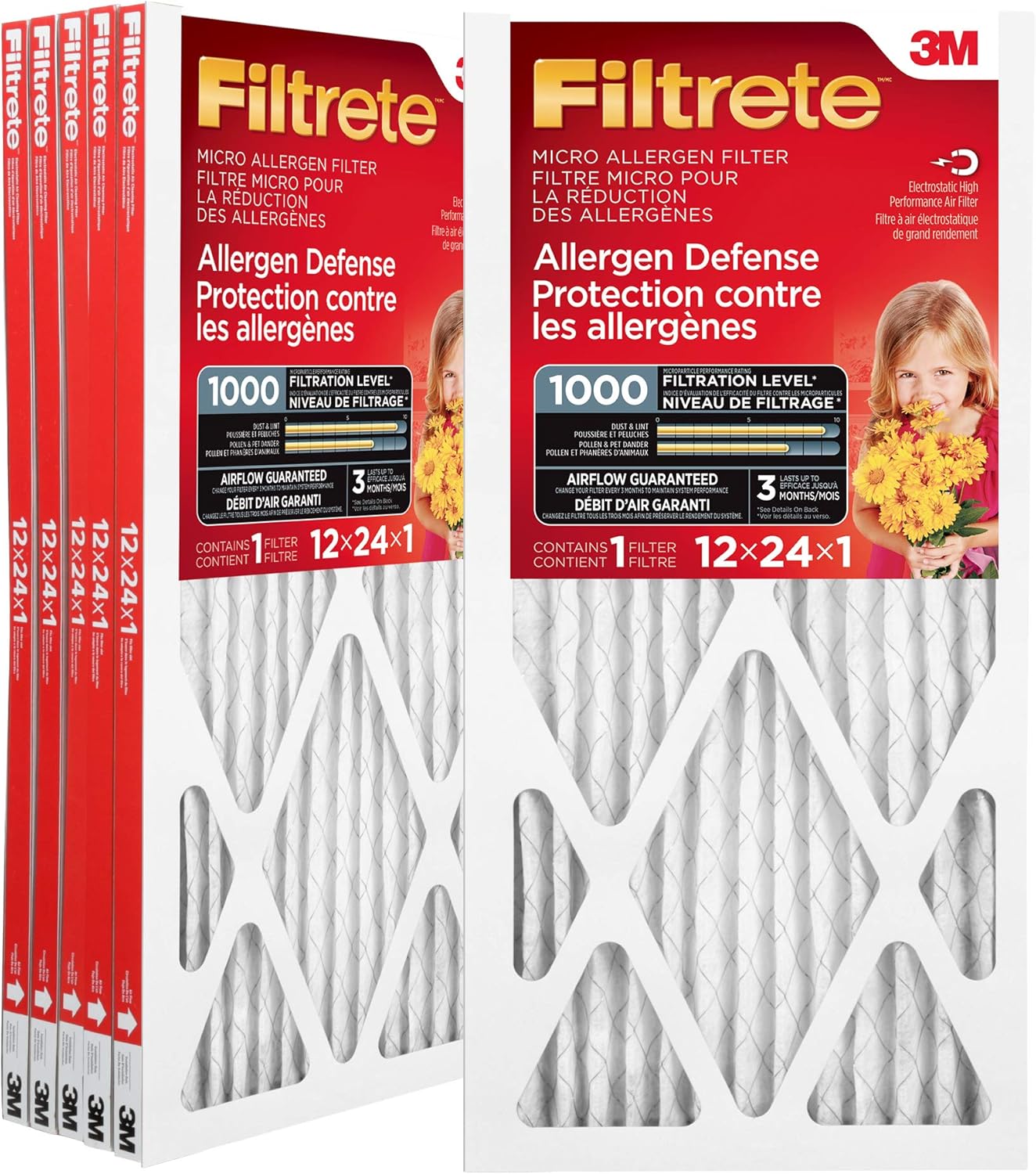 Filtrete 12 x 24 x 1 MPR1000 Furnace Filter - 6 Pack
