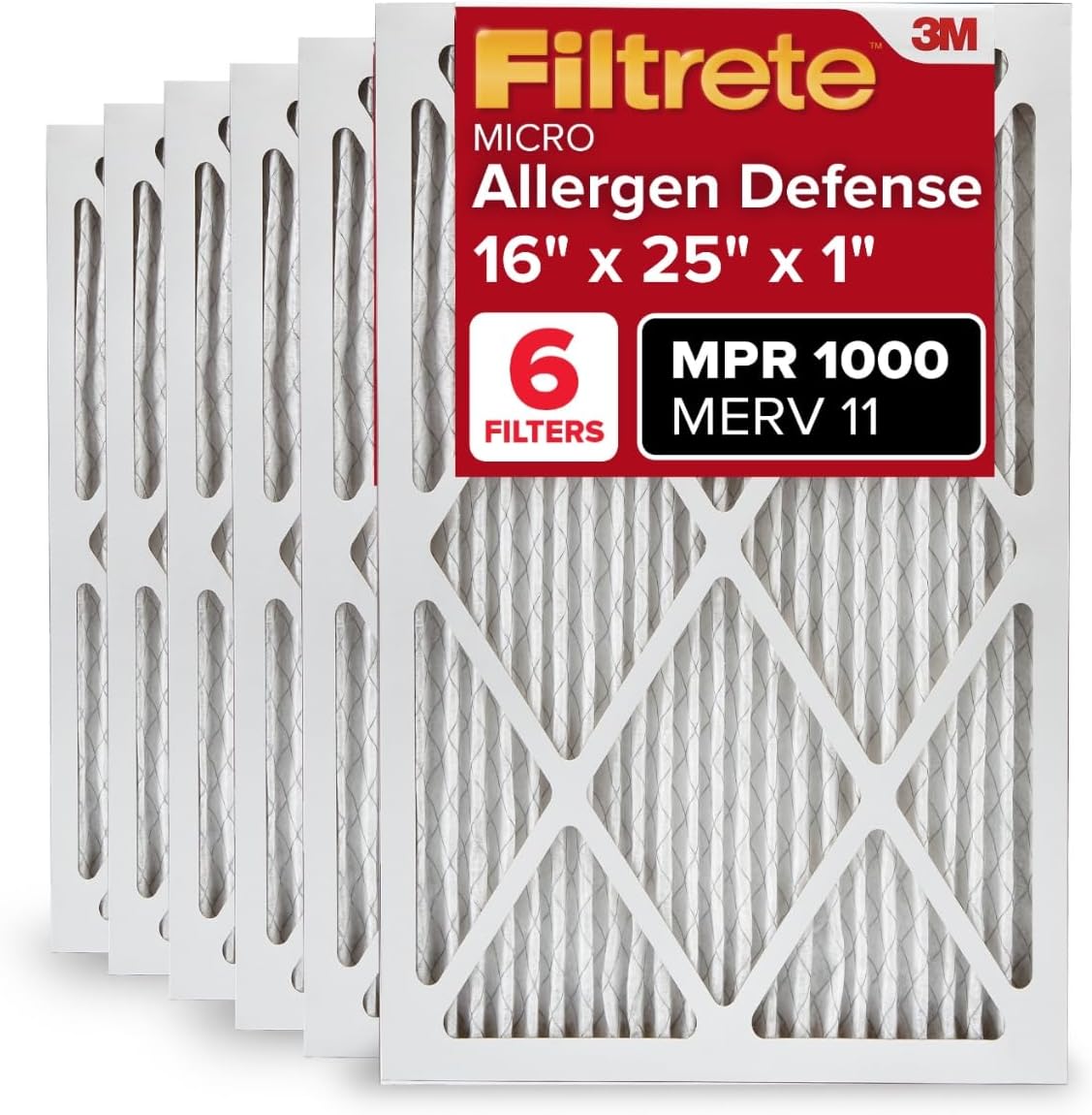 Filtrete 16 x 25 x 1 MPR1000 Furnace Filter - 6 Pack