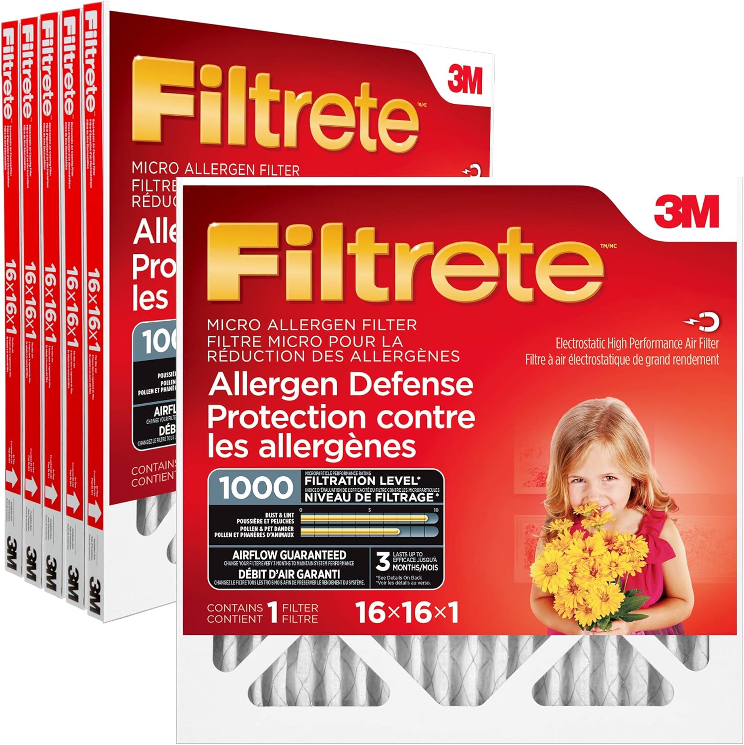 Filtre de four Filtrete 16 x 16 x 1 MPR1000 - Pack de 6