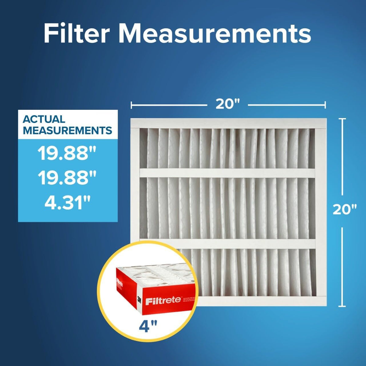 Filtrete 20 x 20 x 4 MPR1000 Furnace Filters - 2 Pack