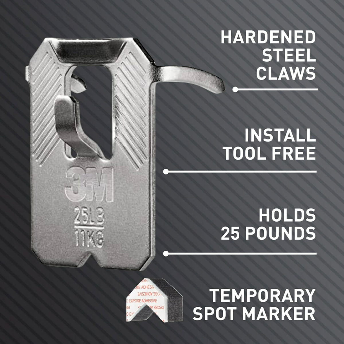 3M Claw Drywall Picture Hanger Holds 45Lbs - 3 Markers