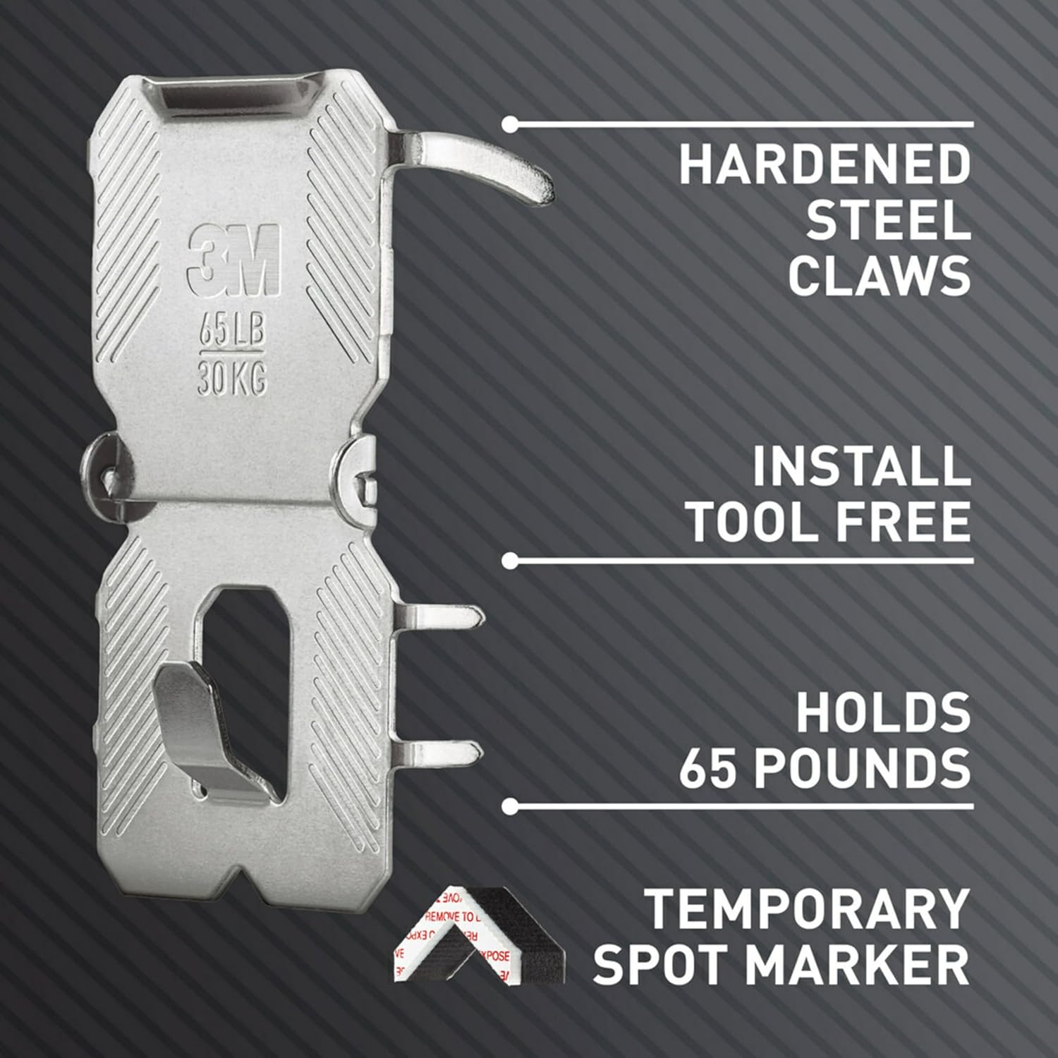 3M Claw Drywall Picture Hanger Holds 65Lbs - 2 Markers