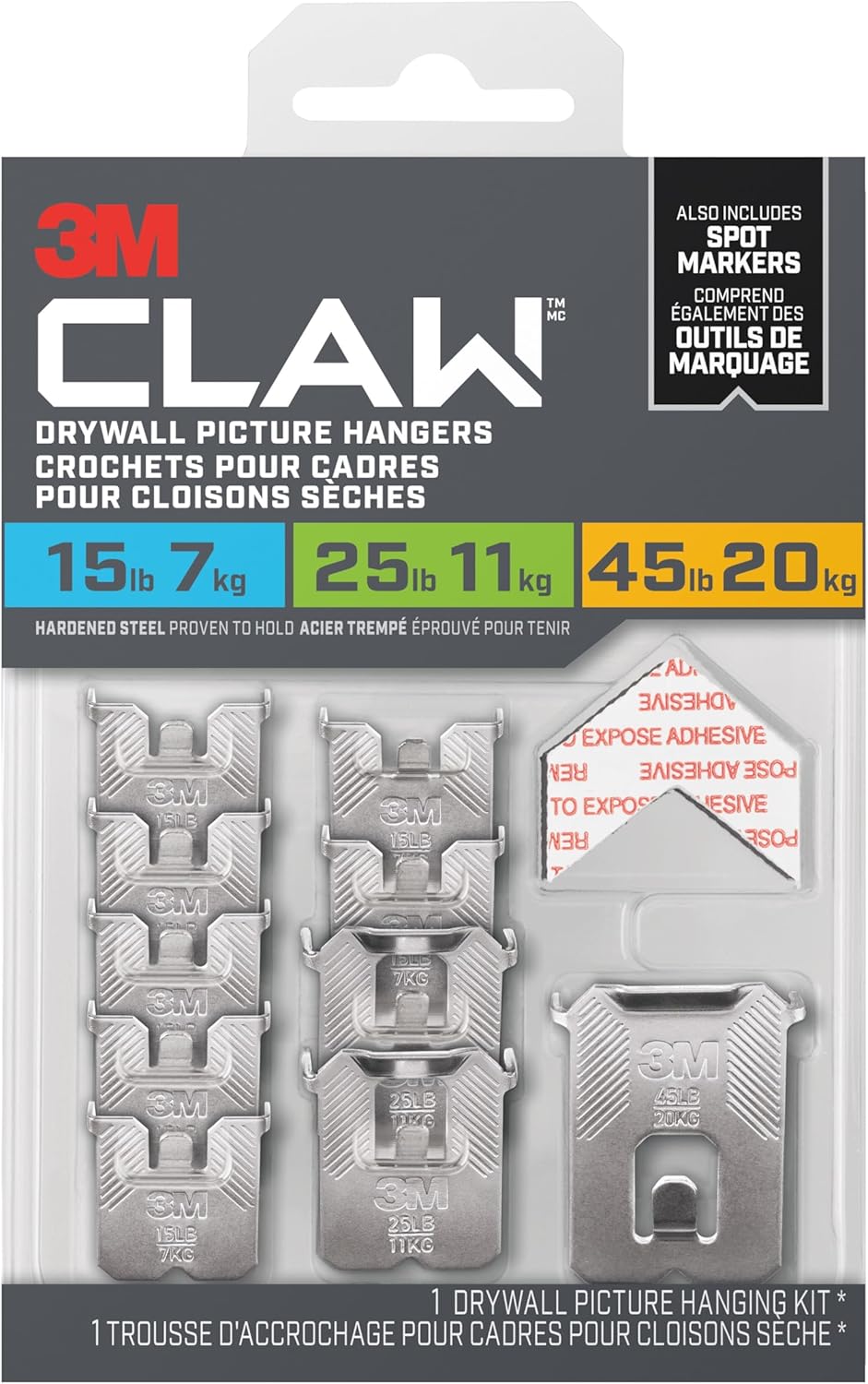 3M Claw Drywall Picture Hanger - 10 Markers