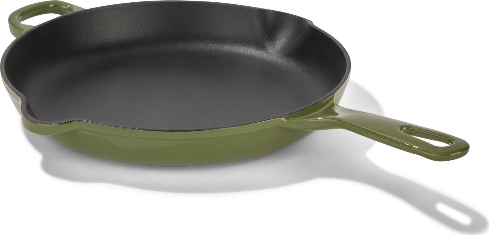 Chuck Hughes Fry Pan Round Cast Iron 10.25" - 26cm - Mallard Green