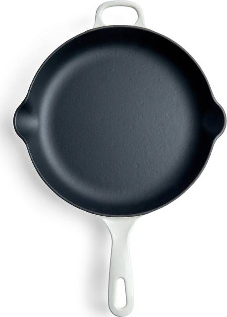 Chuck Hughes Poêle à frire ronde en fonte 10.25" - 6cm - Snow Goose White