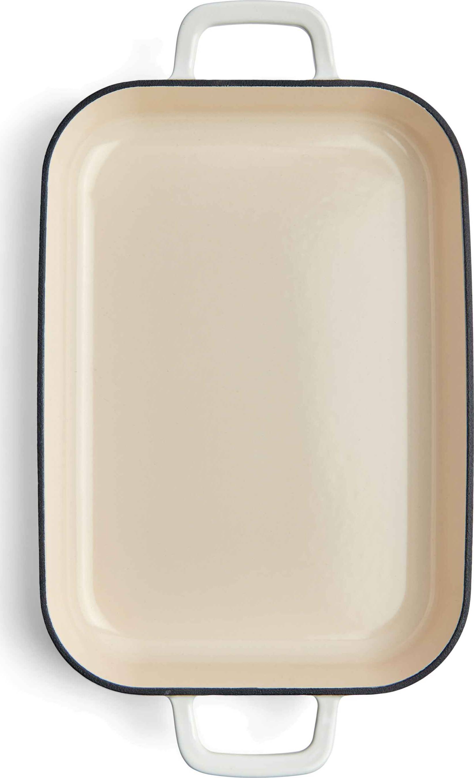 Chuck Hughes Rôtissoire peu profonde en fonte 2.38L - 33 x 21cm - Blanche Oie des Neiges