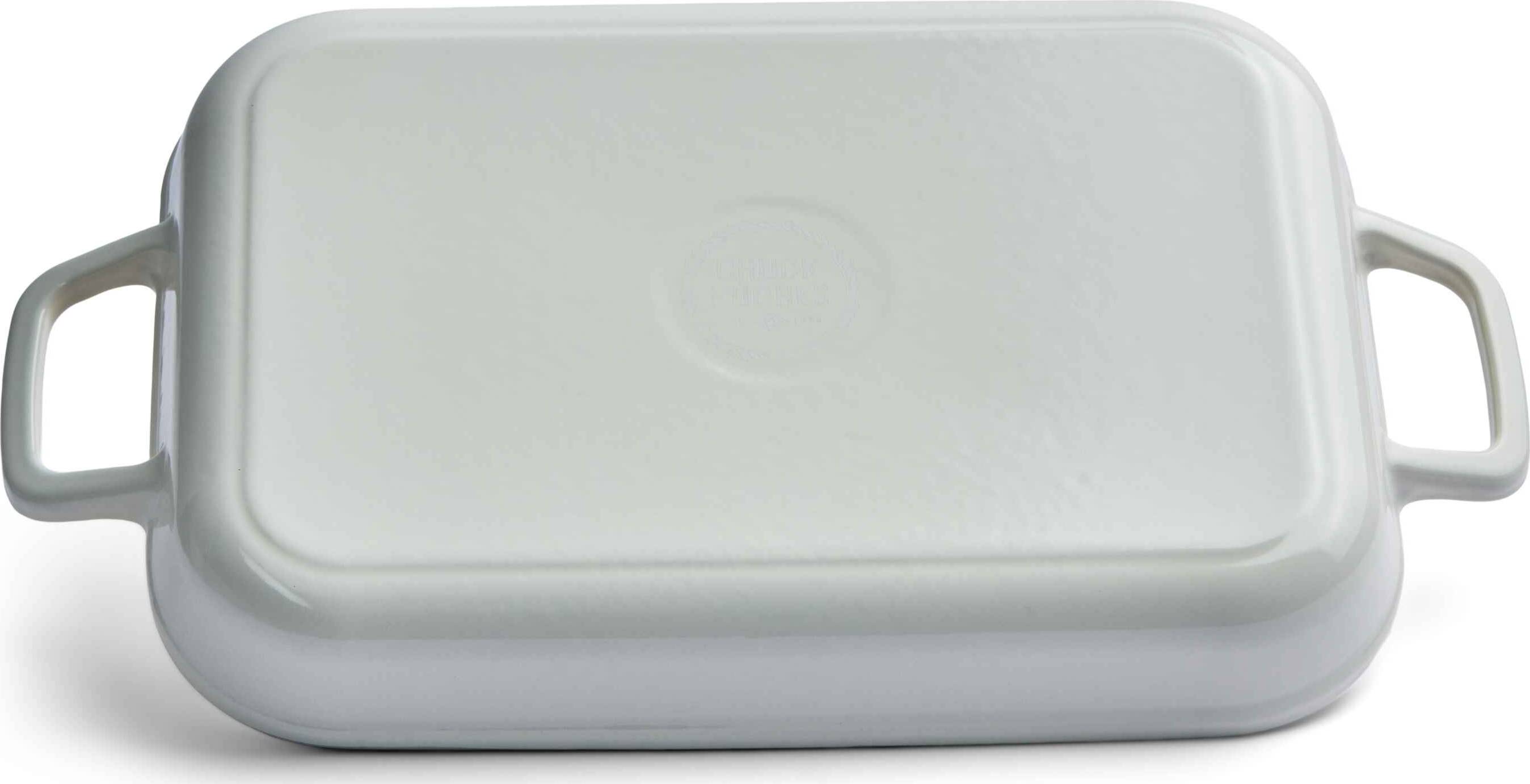 Chuck Hughes Rôtissoire peu profonde en fonte 2.38L - 33 x 21cm - Blanche Oie des Neiges