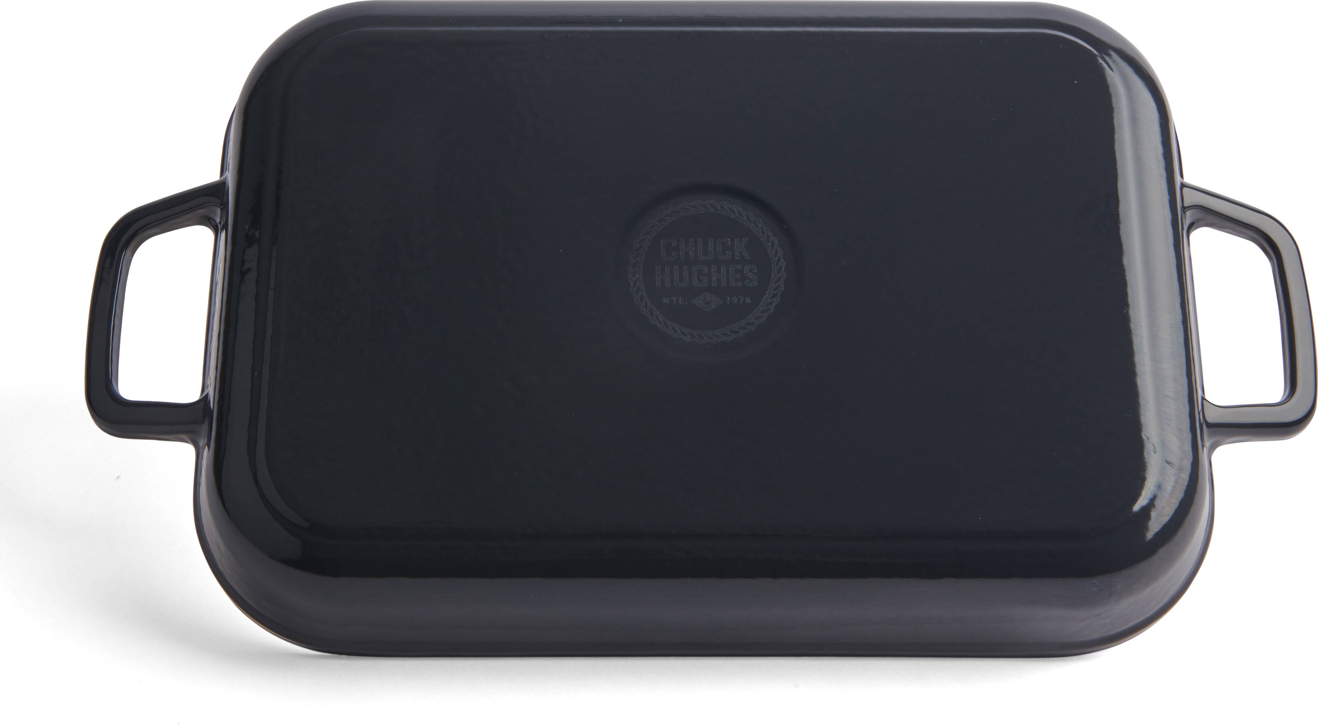 Chuck Hughes Rôtissoire peu profonde en fonte 2.38L - 33 x 21cm - Bleu nuit