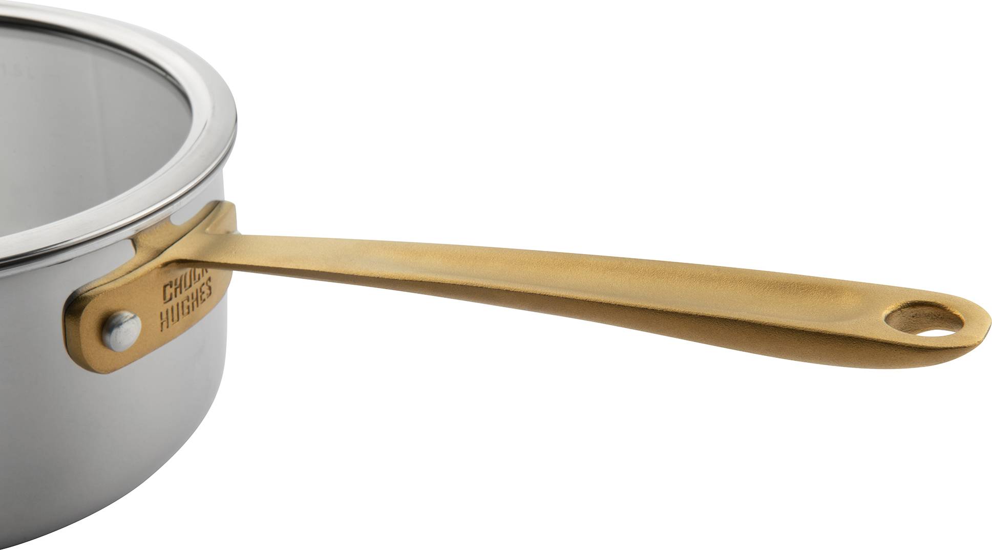 Batterie de cuisine Chuck Hughes 3 plis en acier inoxydable avec poignées - 10 pièces