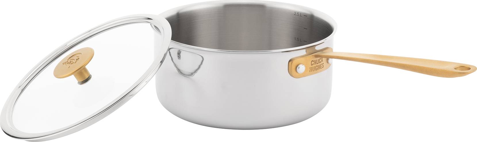 Batterie de cuisine Chuck Hughes 3 plis en acier inoxydable avec poignées - 10 pièces